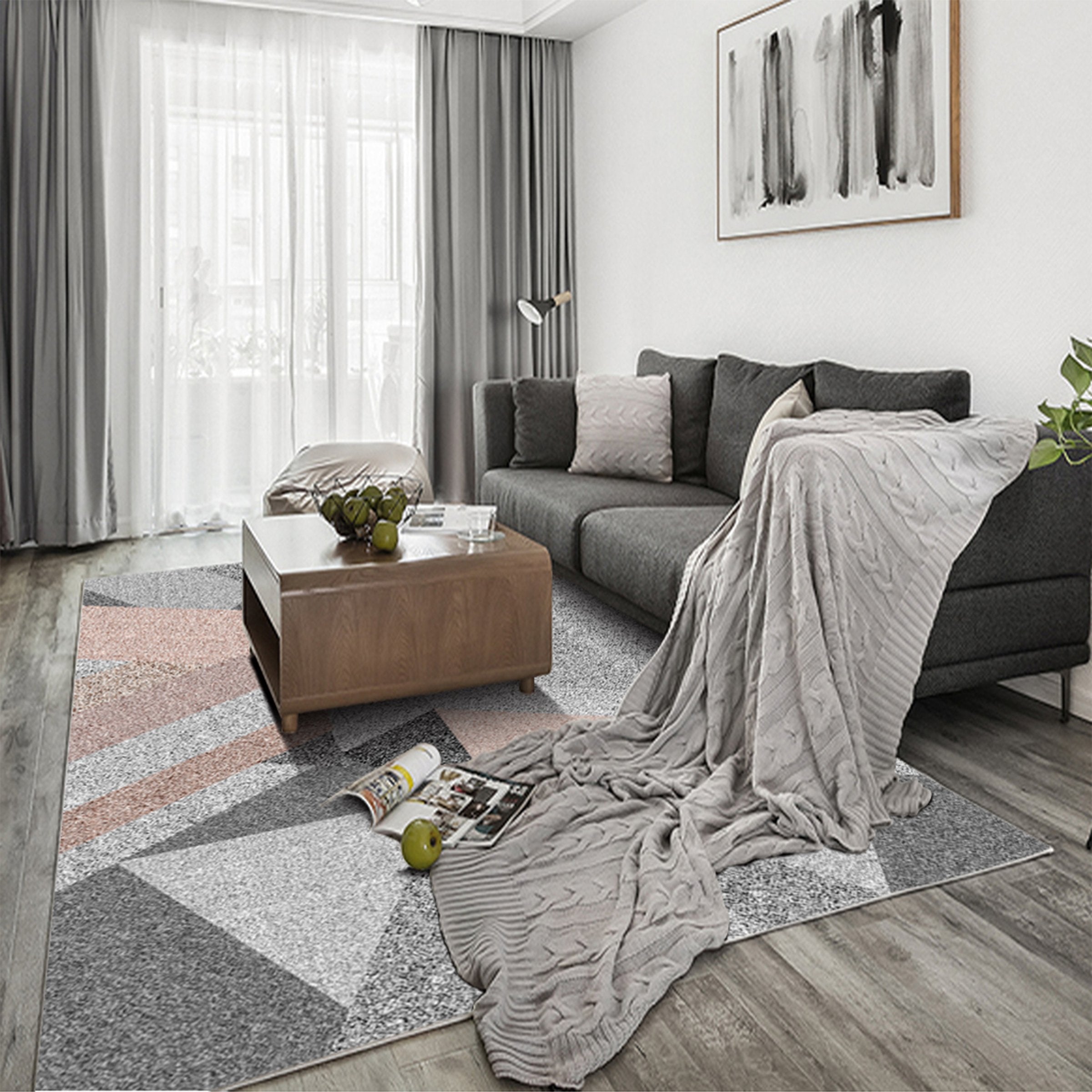 3D Color Geometry WG078 Non Slip Rug Mat Mat AJ Creativity Home