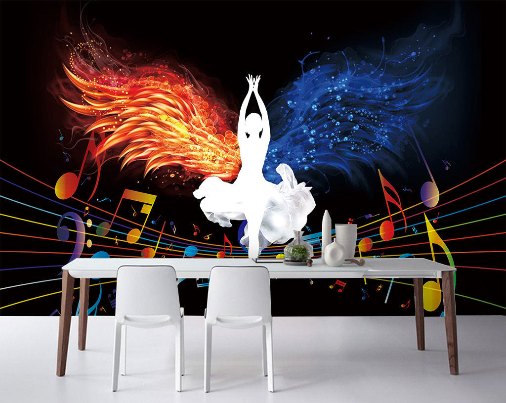 3D Ballet Wings WG181 Wall Murals