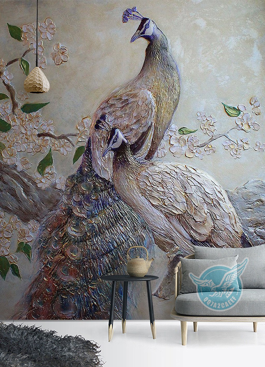 3D Peacock 360 Wall Murals Wallpaper AJ Wallpaper 2