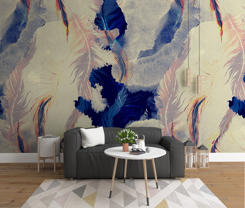3D White Feather WG355 Wall Murals
