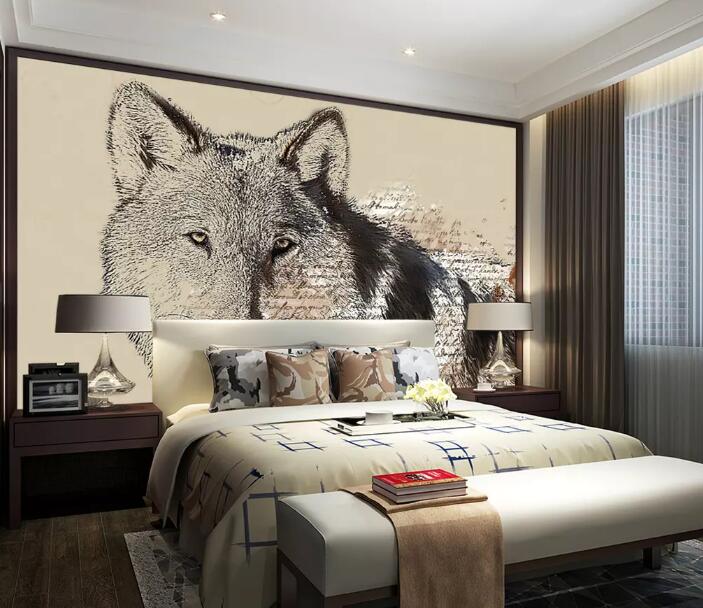 3D Grey Wolf WG09 Wall Murals Wallpaper AJ Wallpaper 2