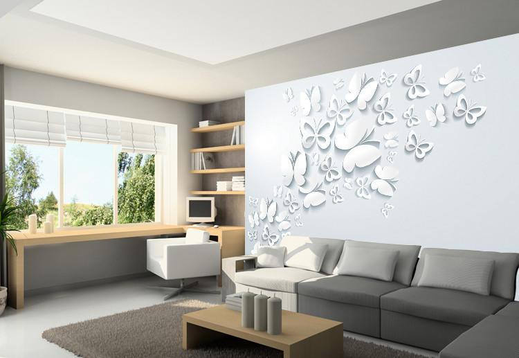 3D White Butterfly Flower 121 Wallpaper AJ Wallpaper