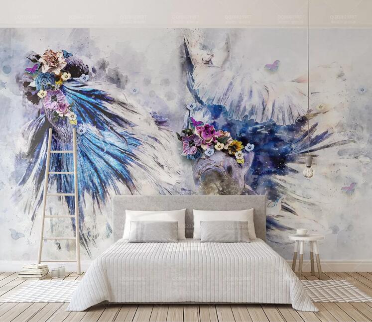 3D Colored Garland WC200 Wall Murals