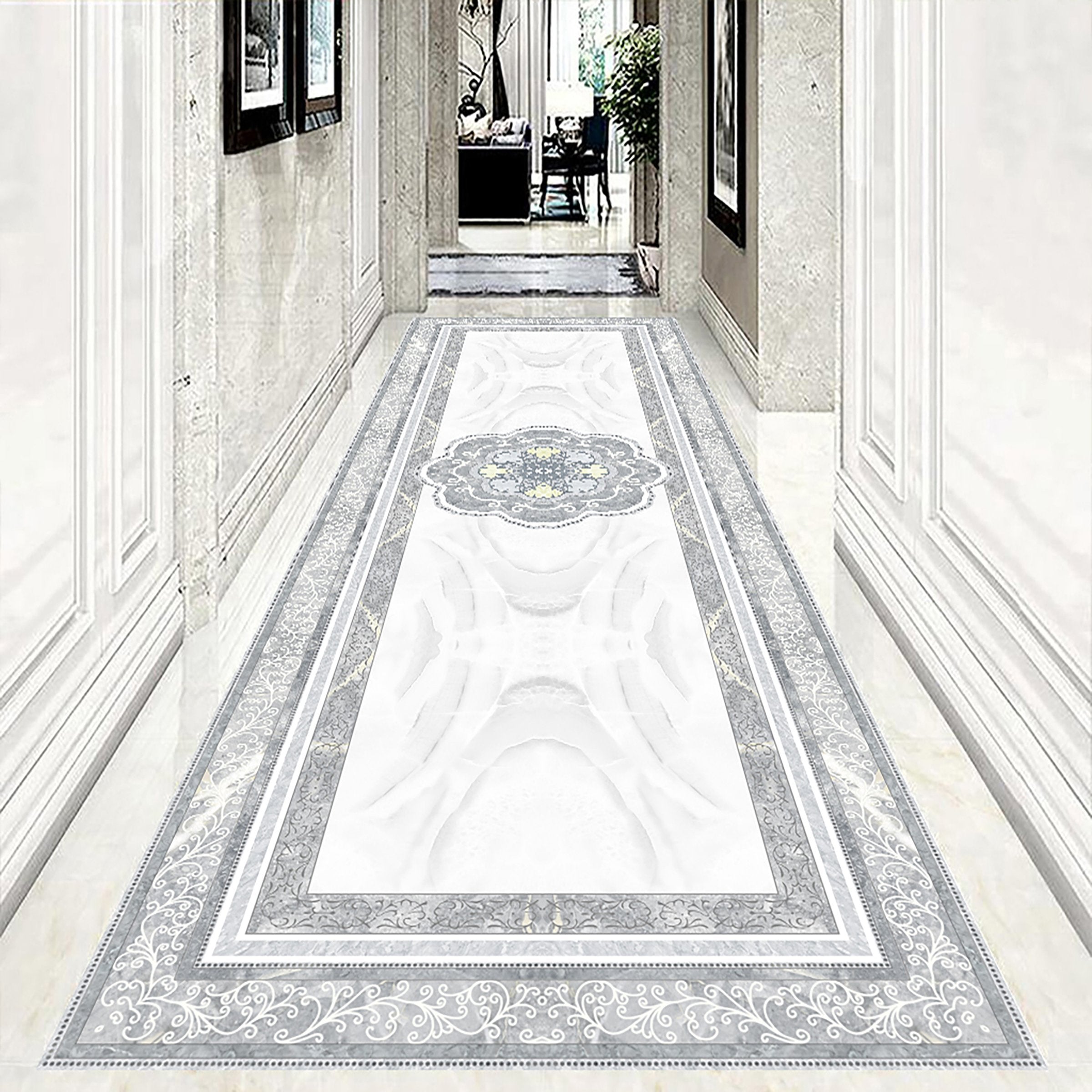 3D Black Pattern WG127 Floor Mural Wallpaper AJ Wallpaper 2