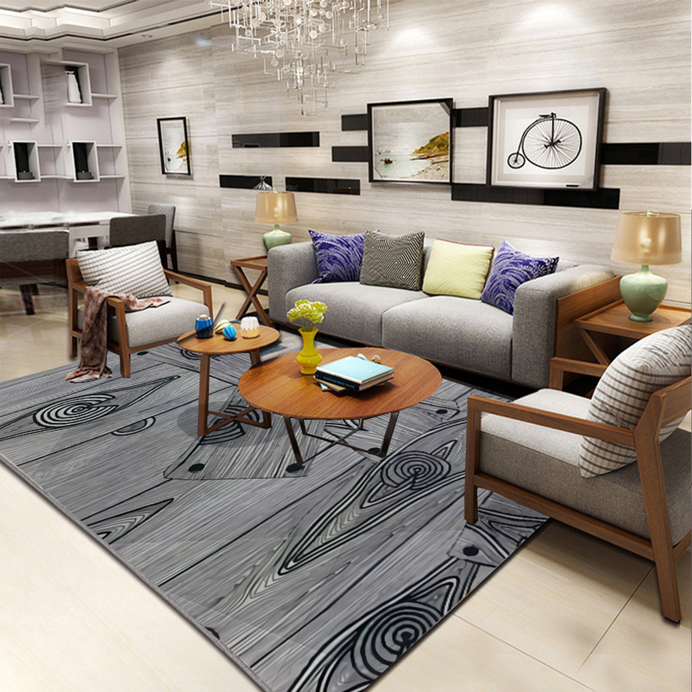 3D Black Pattern WG144 Non Slip Rug Mat Mat AJ Creativity Home