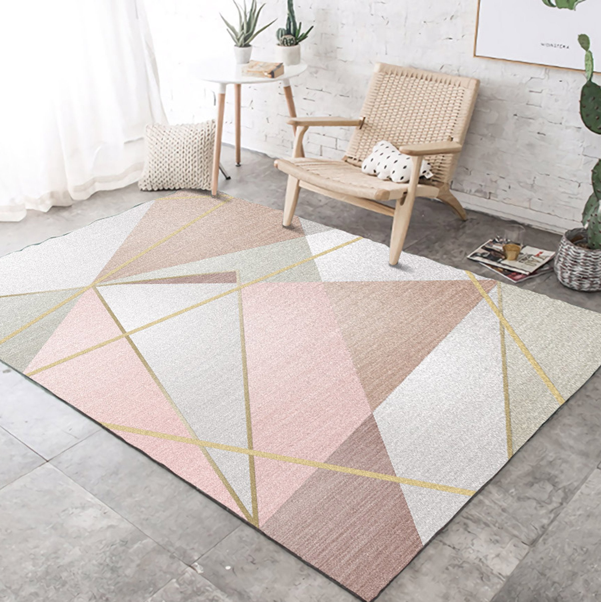 3D Colored Geometric Pattern WG317 Non Slip Rug Mat Mat AJ Creativity Home