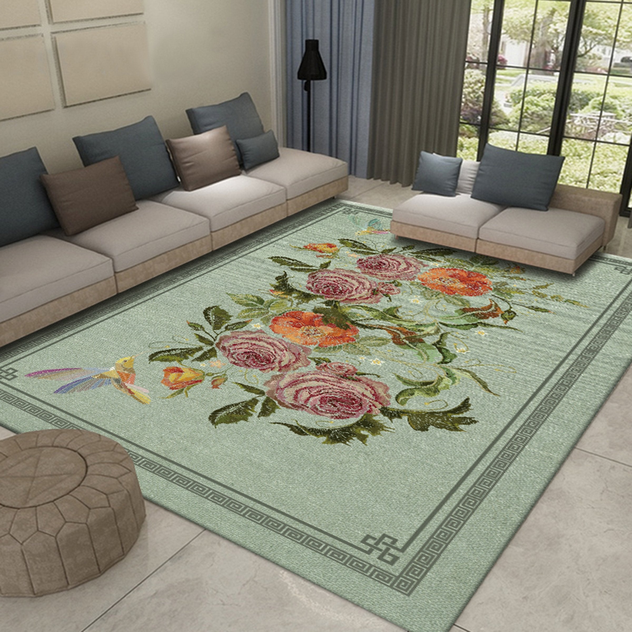 3D Flower Bird WG466 Non Slip Rug Mat Mat AJ Creativity Home