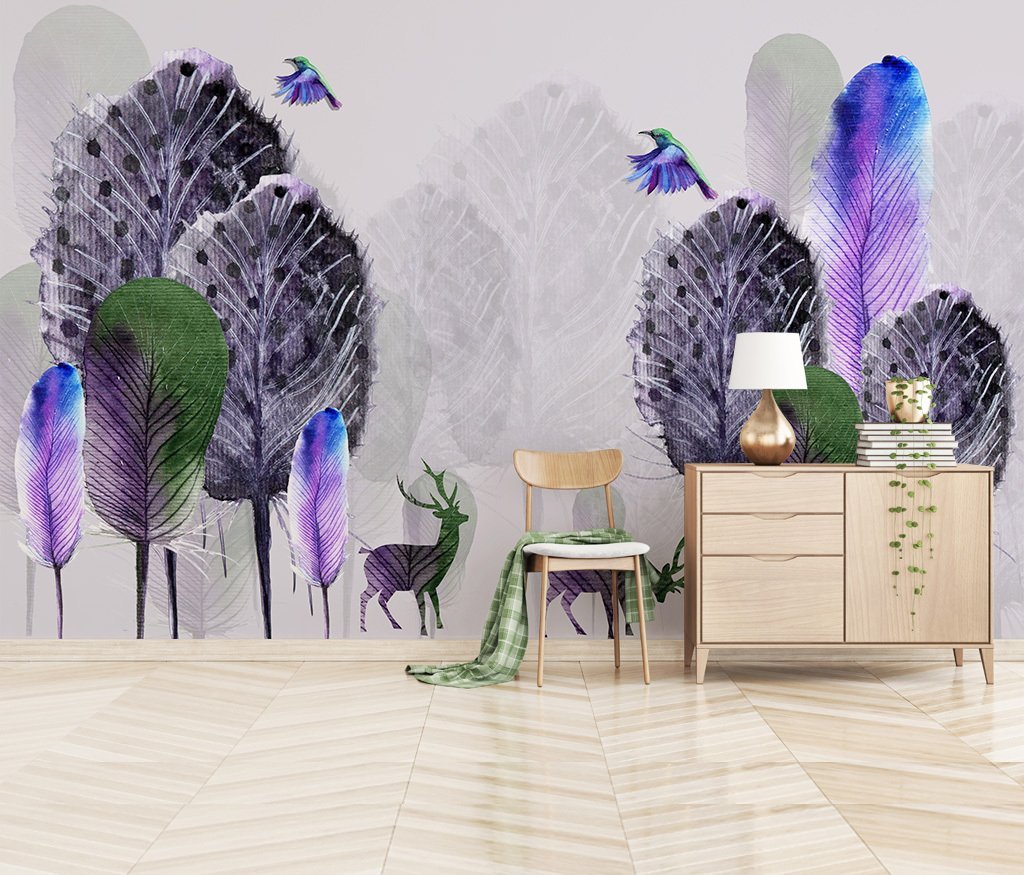 3D Tree Fawn 471 Wall Murals Wallpaper AJ Wallpaper 2