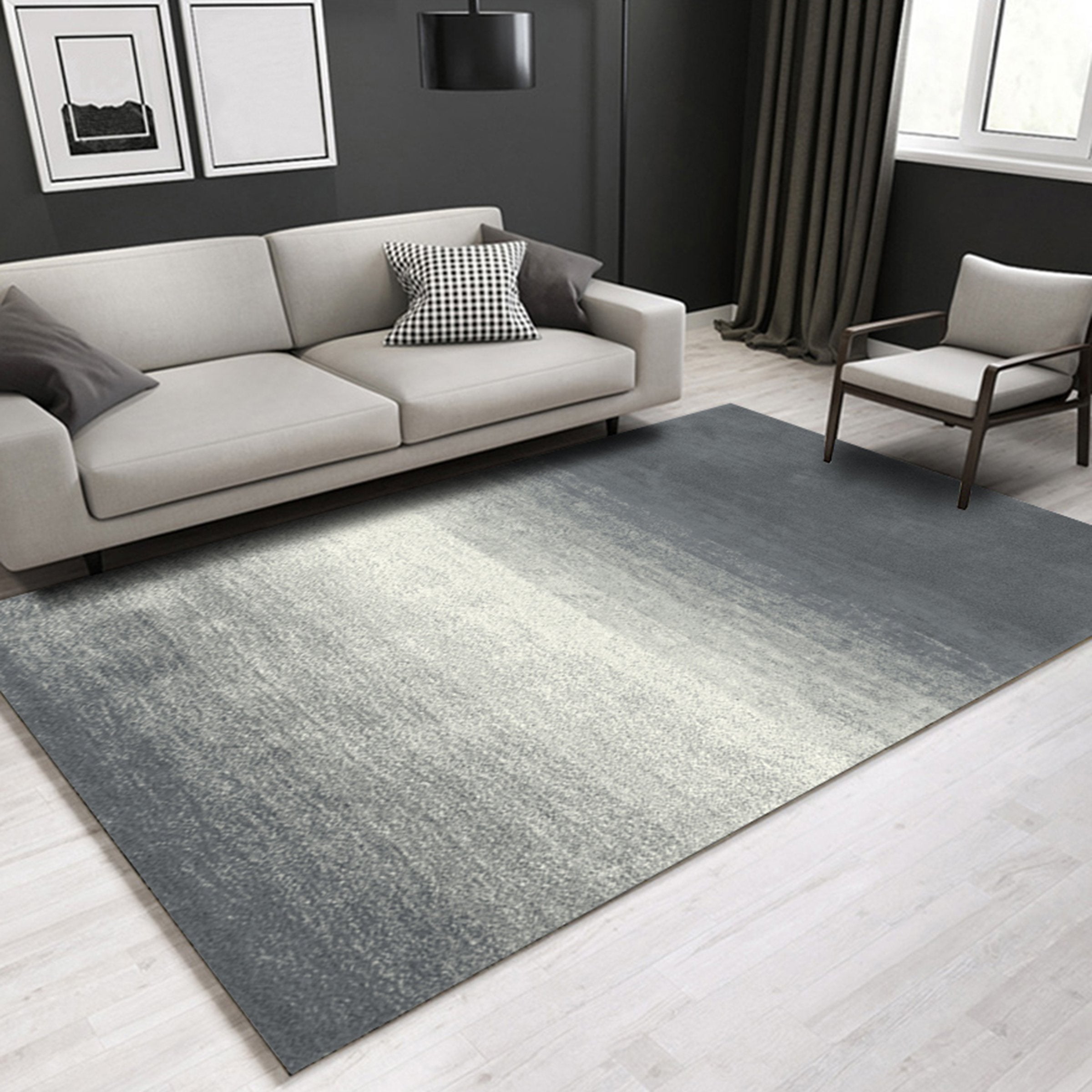 3D Gray Stripe WG095 Non Slip Rug Mat Mat AJ Creativity Home