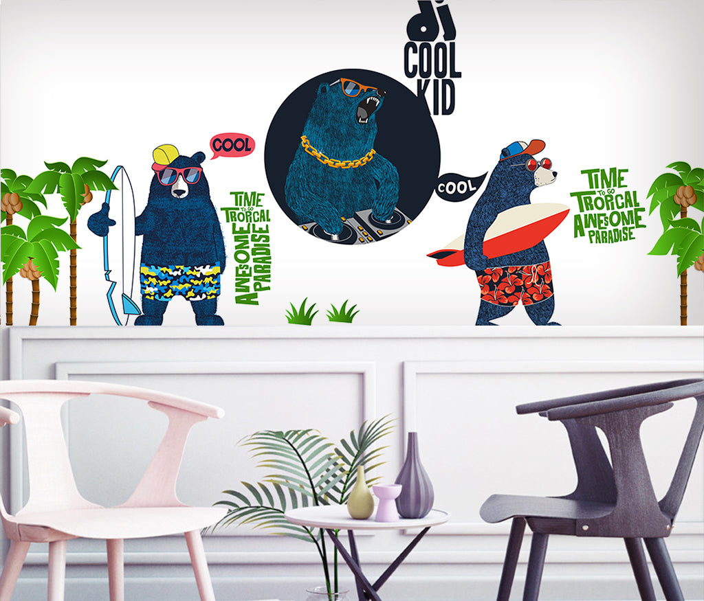 3D Grizzly Bear WC041 Wall Murals