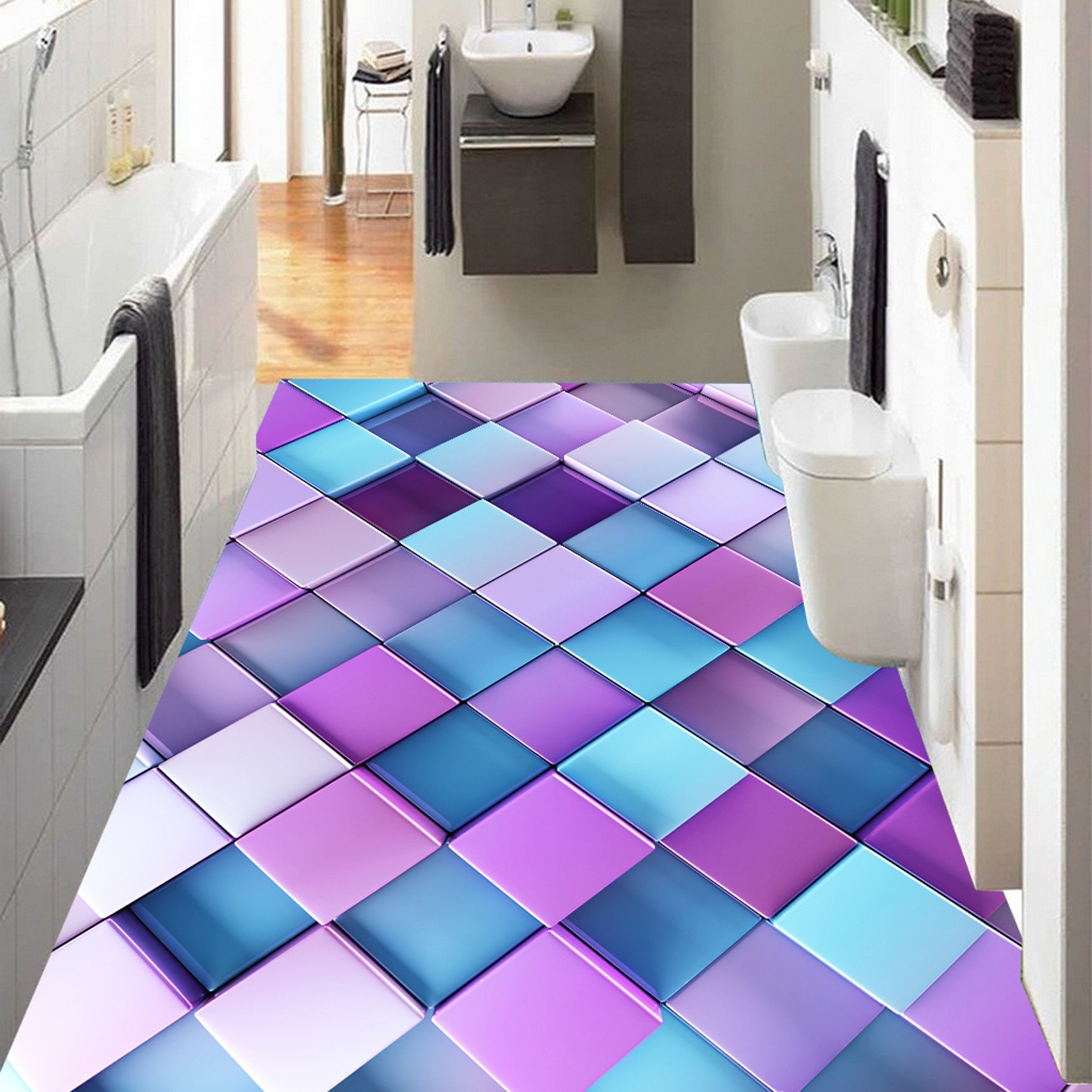 3D Colored Diamond WG169 Floor Mural Wallpaper AJ Wallpaper 2