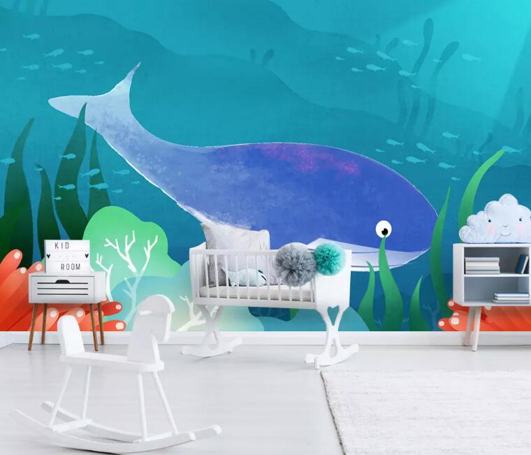 3D Coral Whale WG1141 Wall Murals