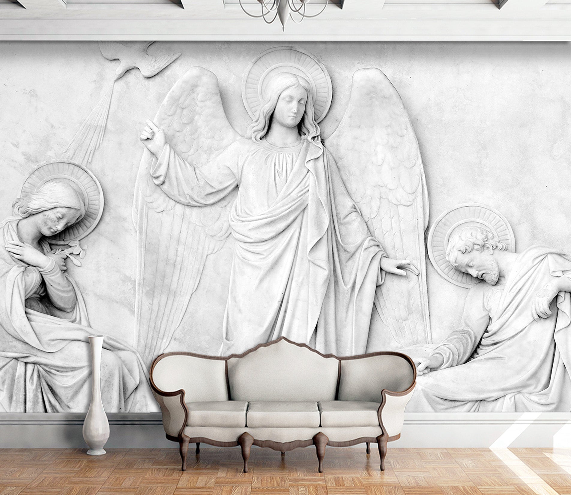 3D Carving Angel 1596 Wall Murals
