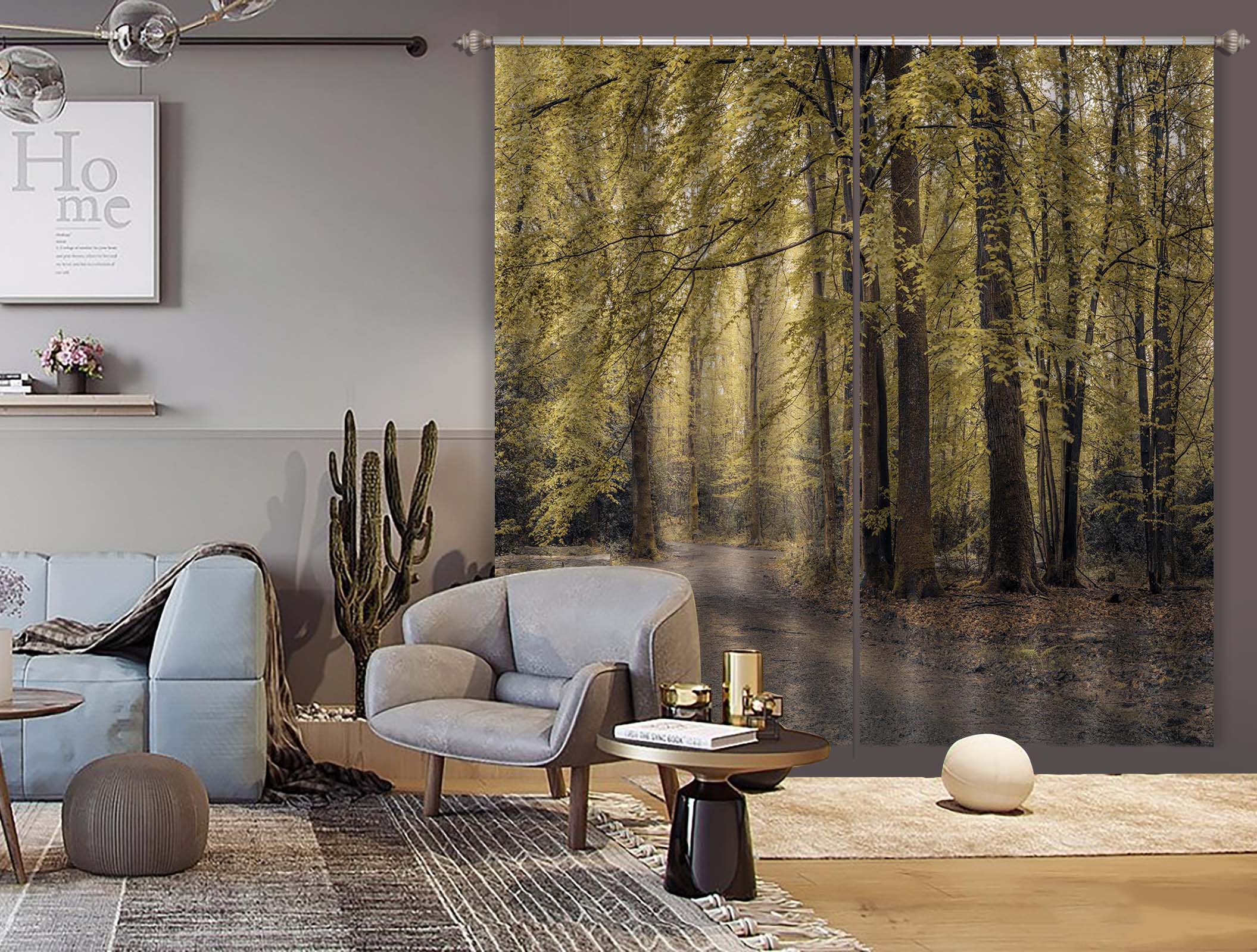 3D Green Forest 6392 Assaf Frank Curtain Curtains Drapes