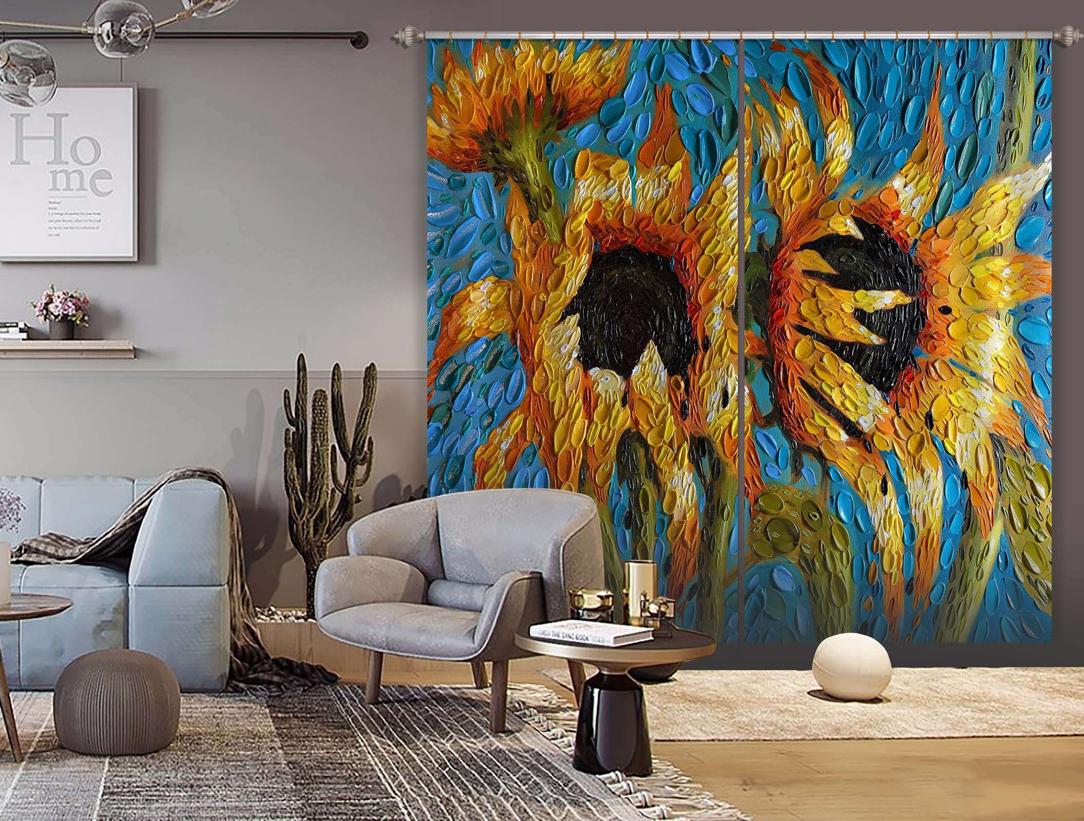 3D The Turquoise Drea 066 Dena Tollefson Curtain Curtains Drapes