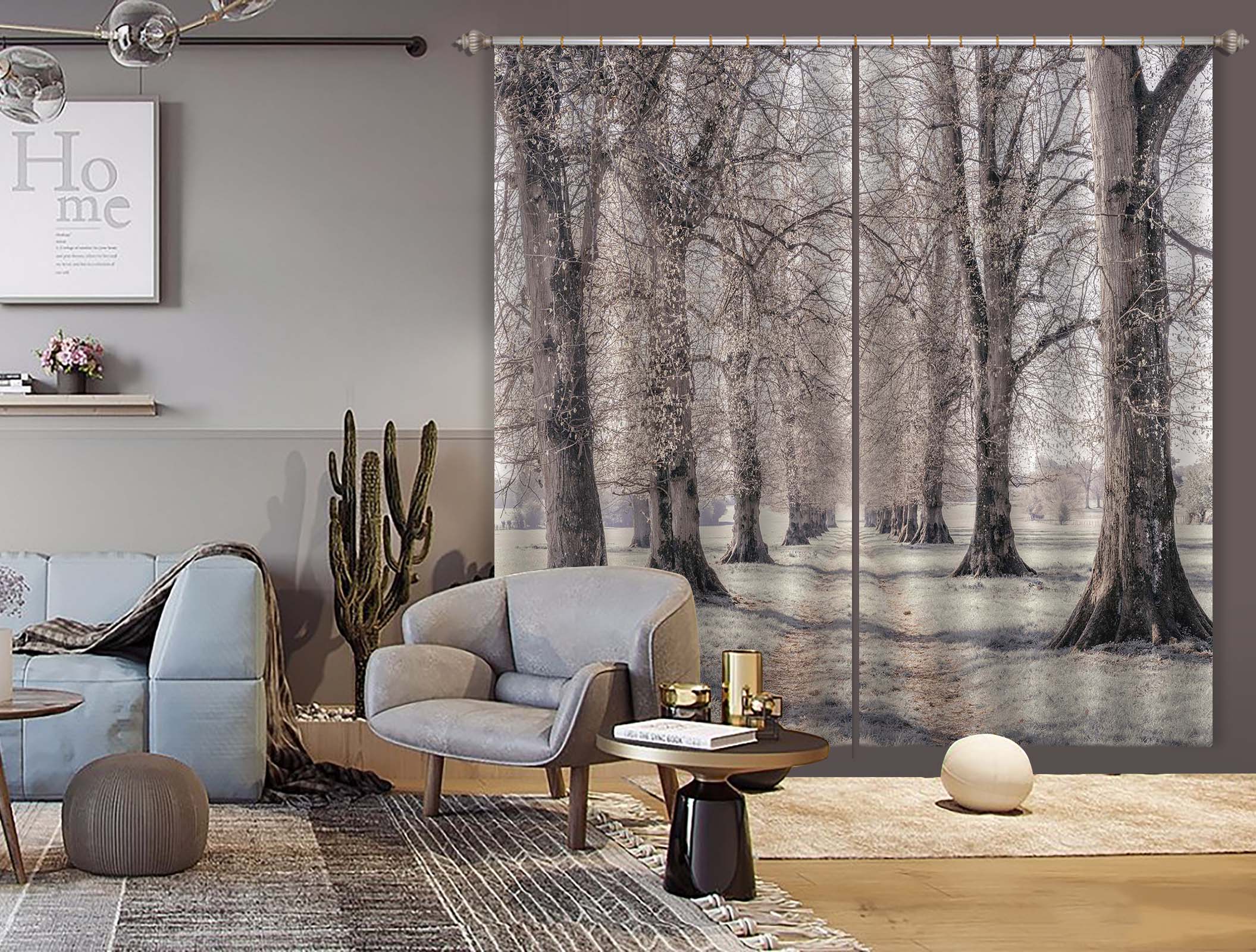 3D Winter Branches 6387 Assaf Frank Curtain Curtains Drapes