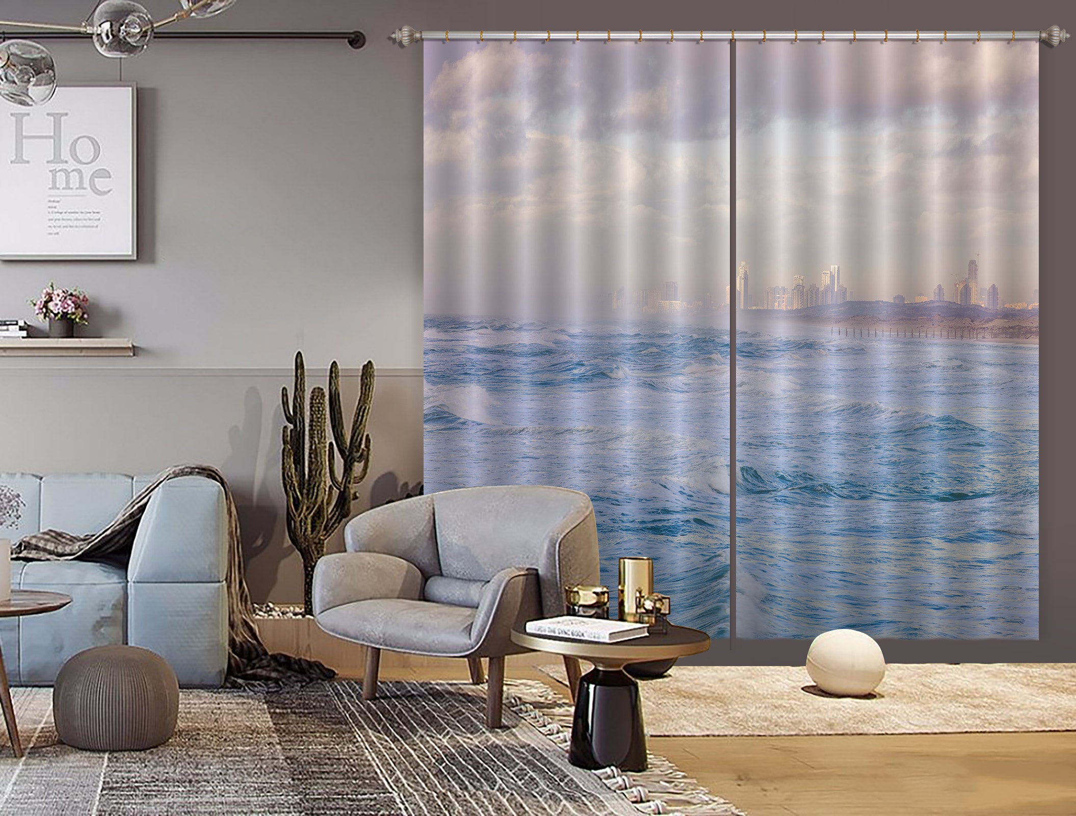 3D Sea Waves 6528 Assaf Frank Curtain Curtains Drapes