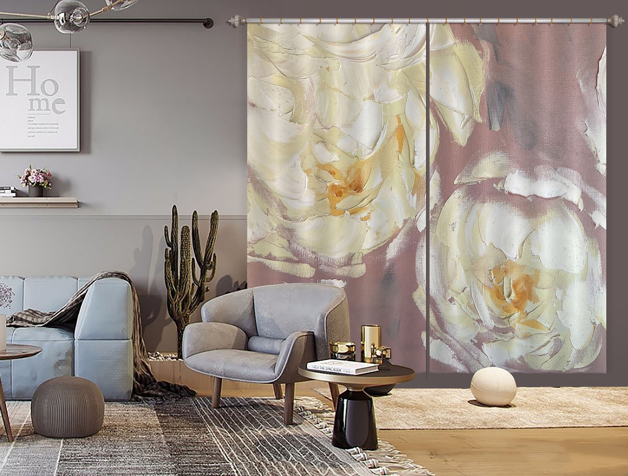 3D Elegant Rose 3021 Skromova Marina Curtain Curtains Drapes