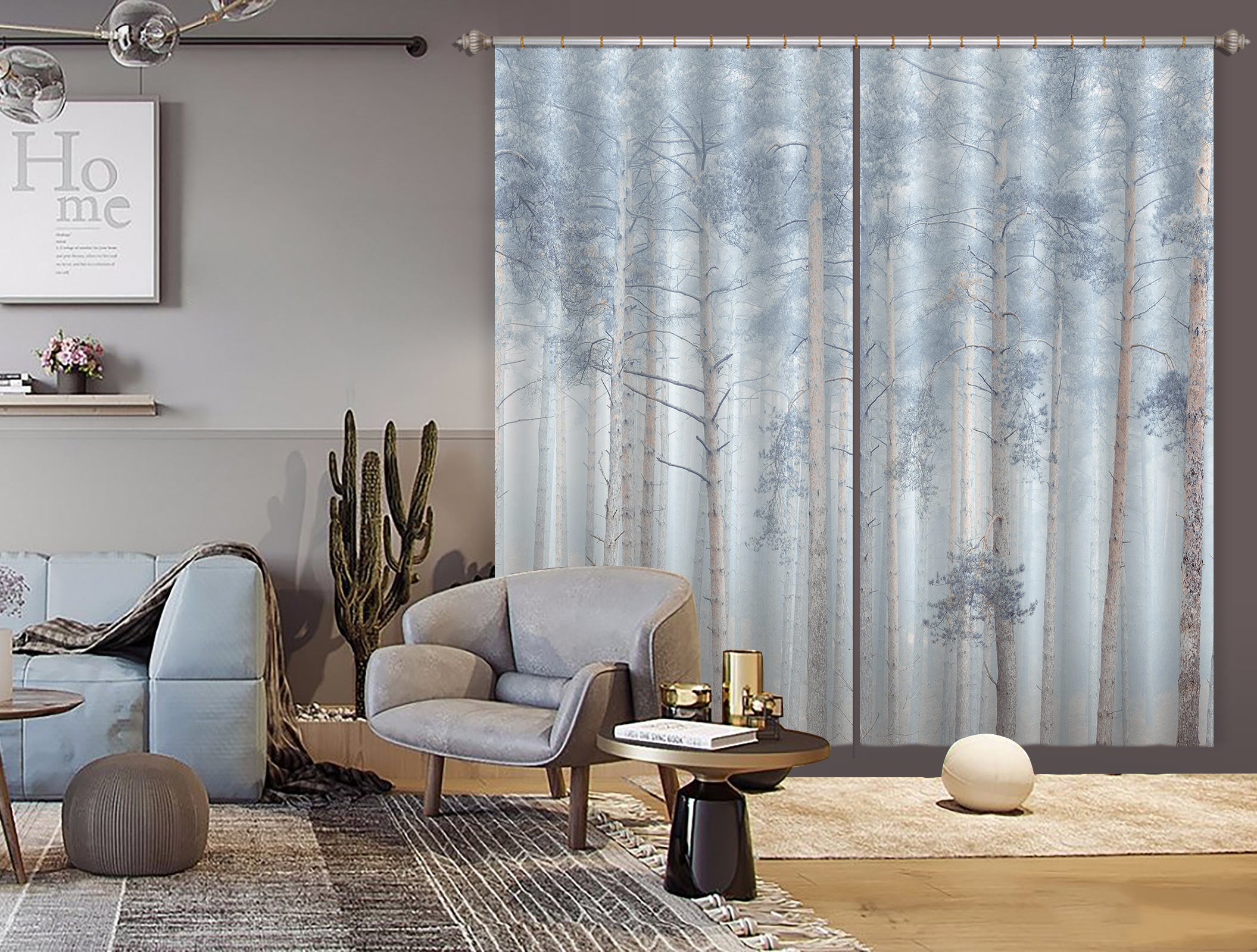 3D Tree Leaves 6593 Assaf Frank Curtain Curtains Drapes