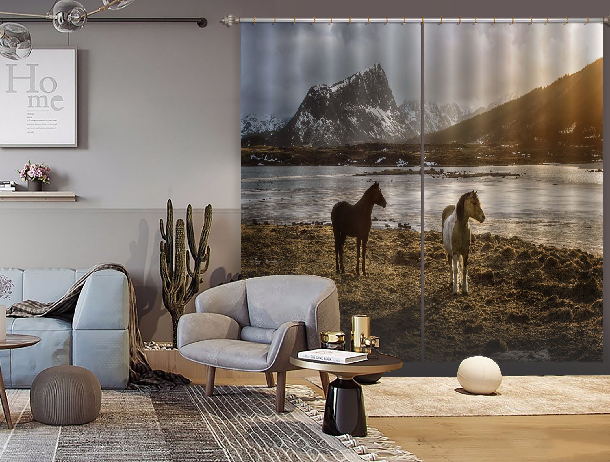 3D Prairie Horse 159 Marco Carmassi Curtain Curtains Drapes