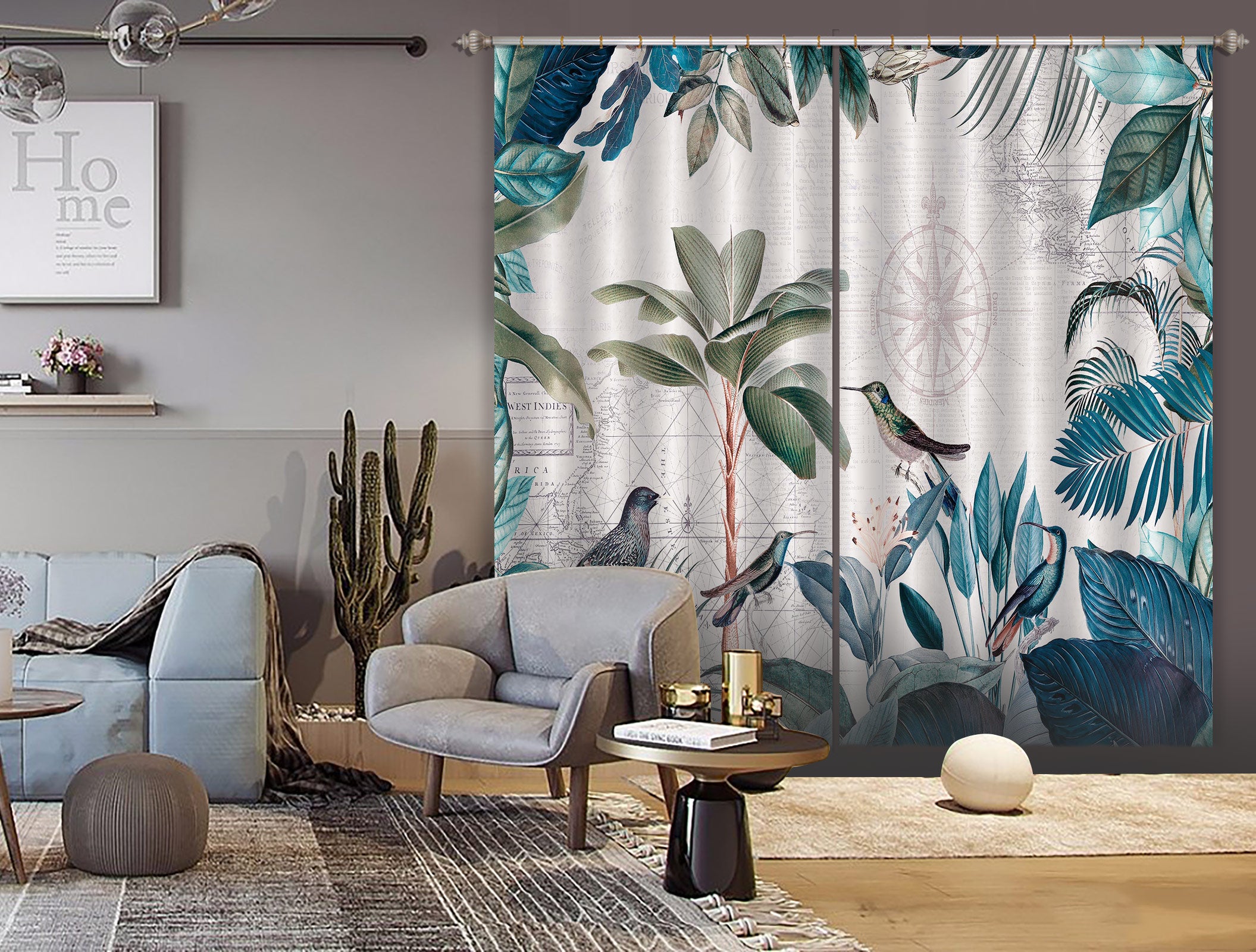 3D Bird Jungle 023 Andrea haase Curtain Curtains Drapes
