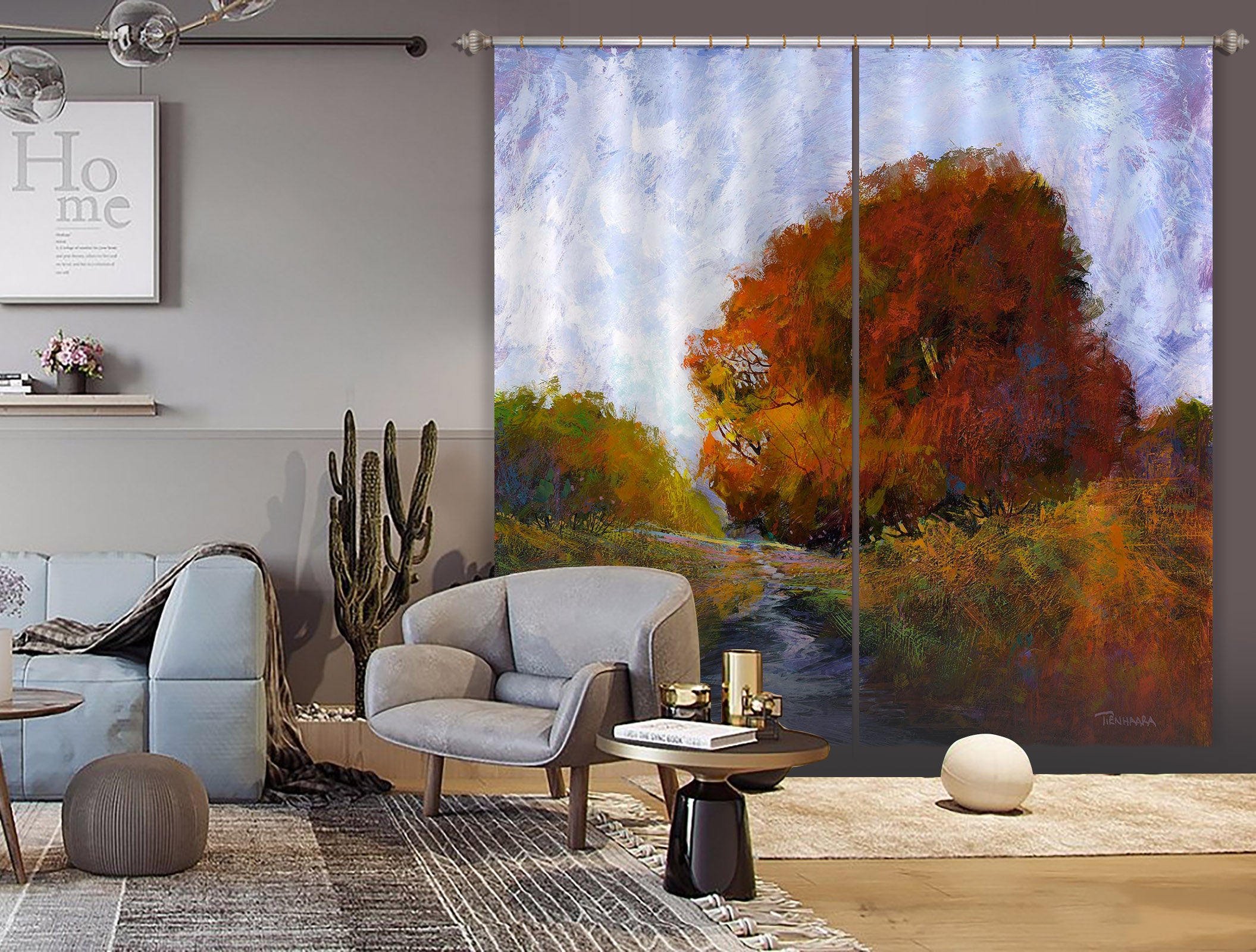 3D Forest River 202 Michael Tienhaara Curtain Curtains Drapes