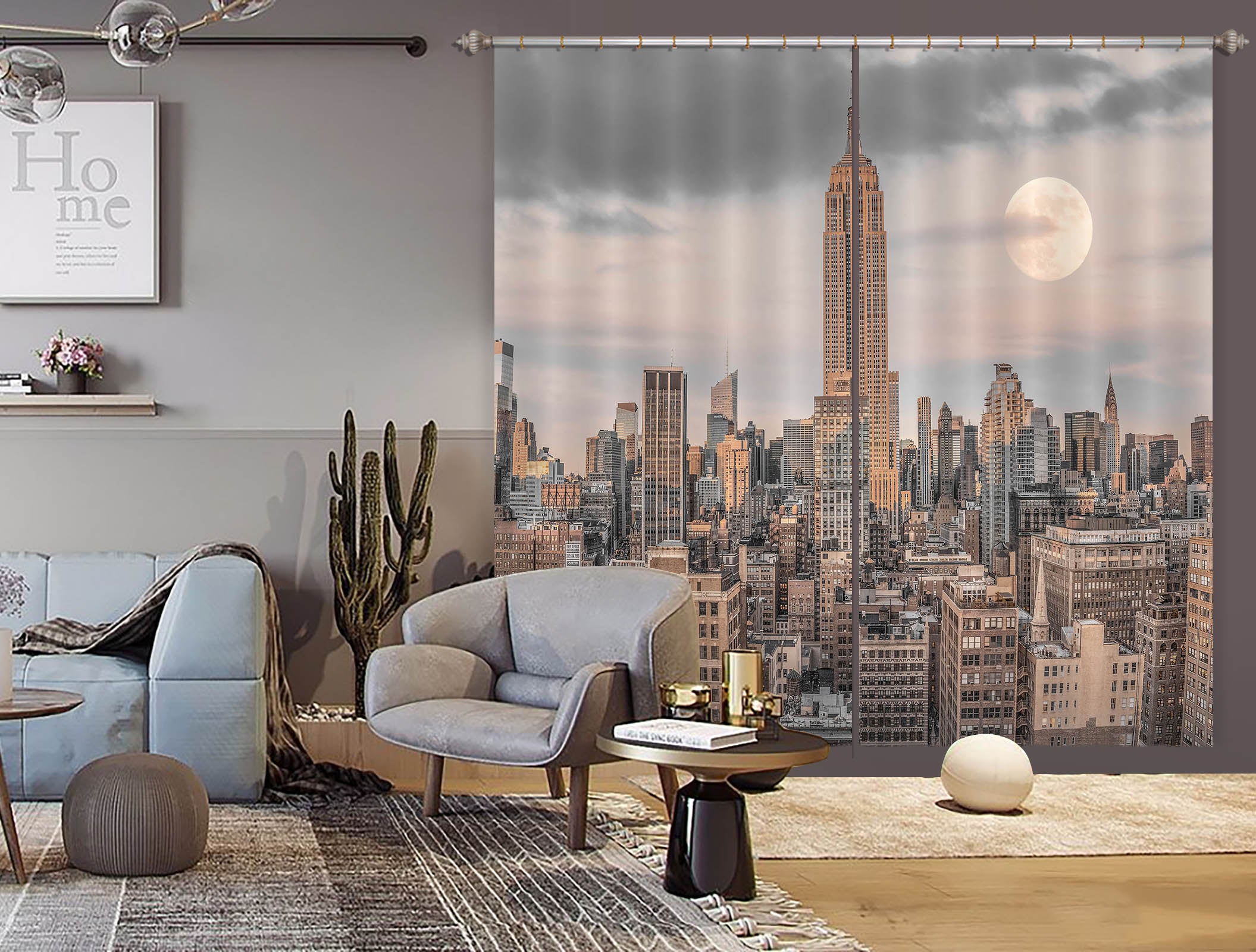3D Modern City 6319 Assaf Frank Curtain Curtains Drapes