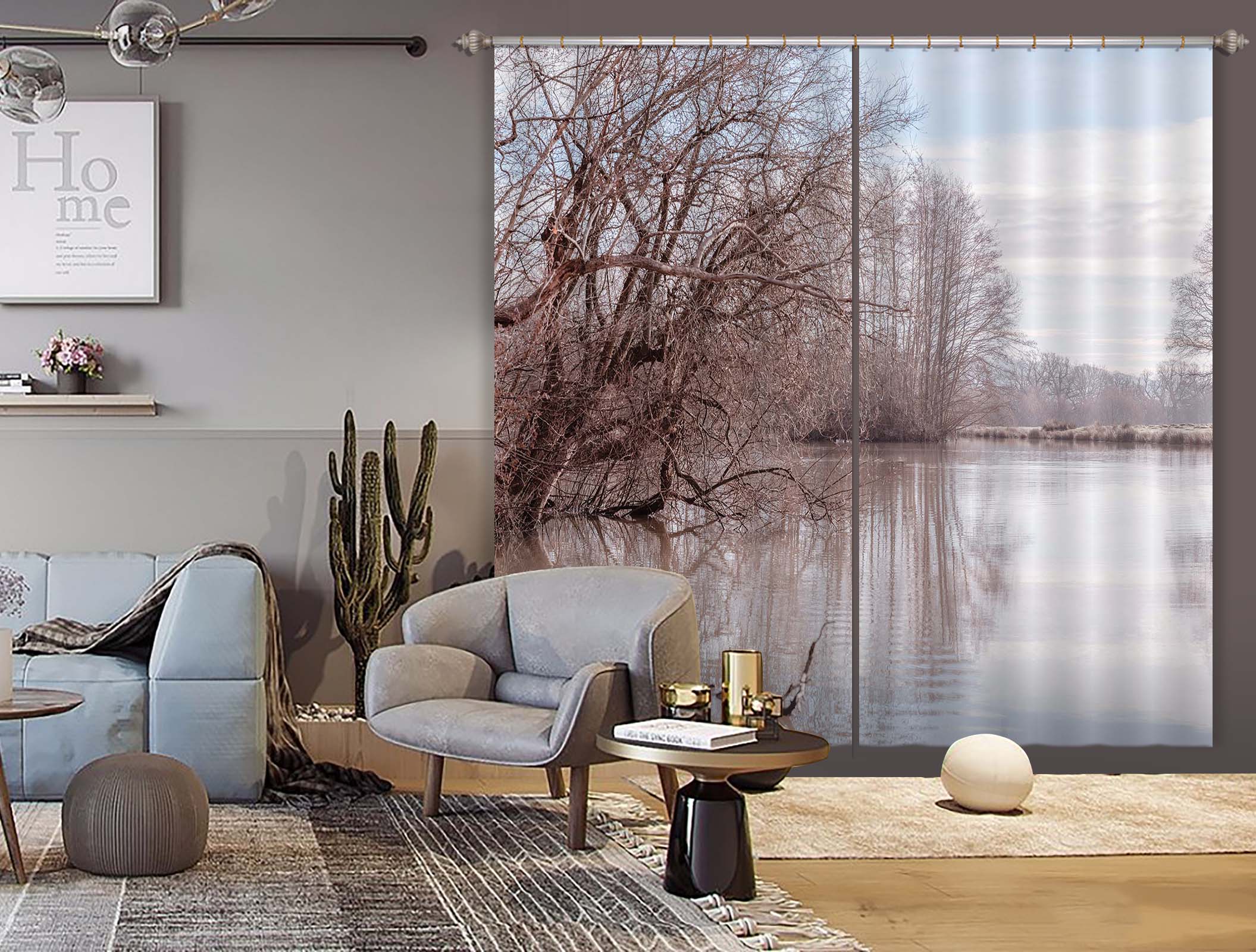 3D Bough Lake 6338 Assaf Frank Curtain Curtains Drapes