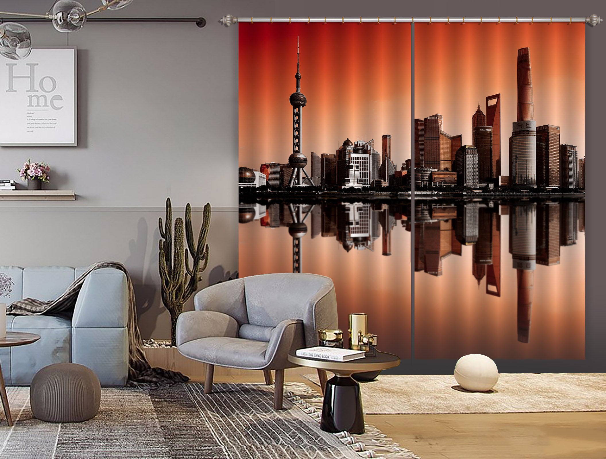 3D Waterside City 068 Marco Carmassi Curtain Curtains Drapes