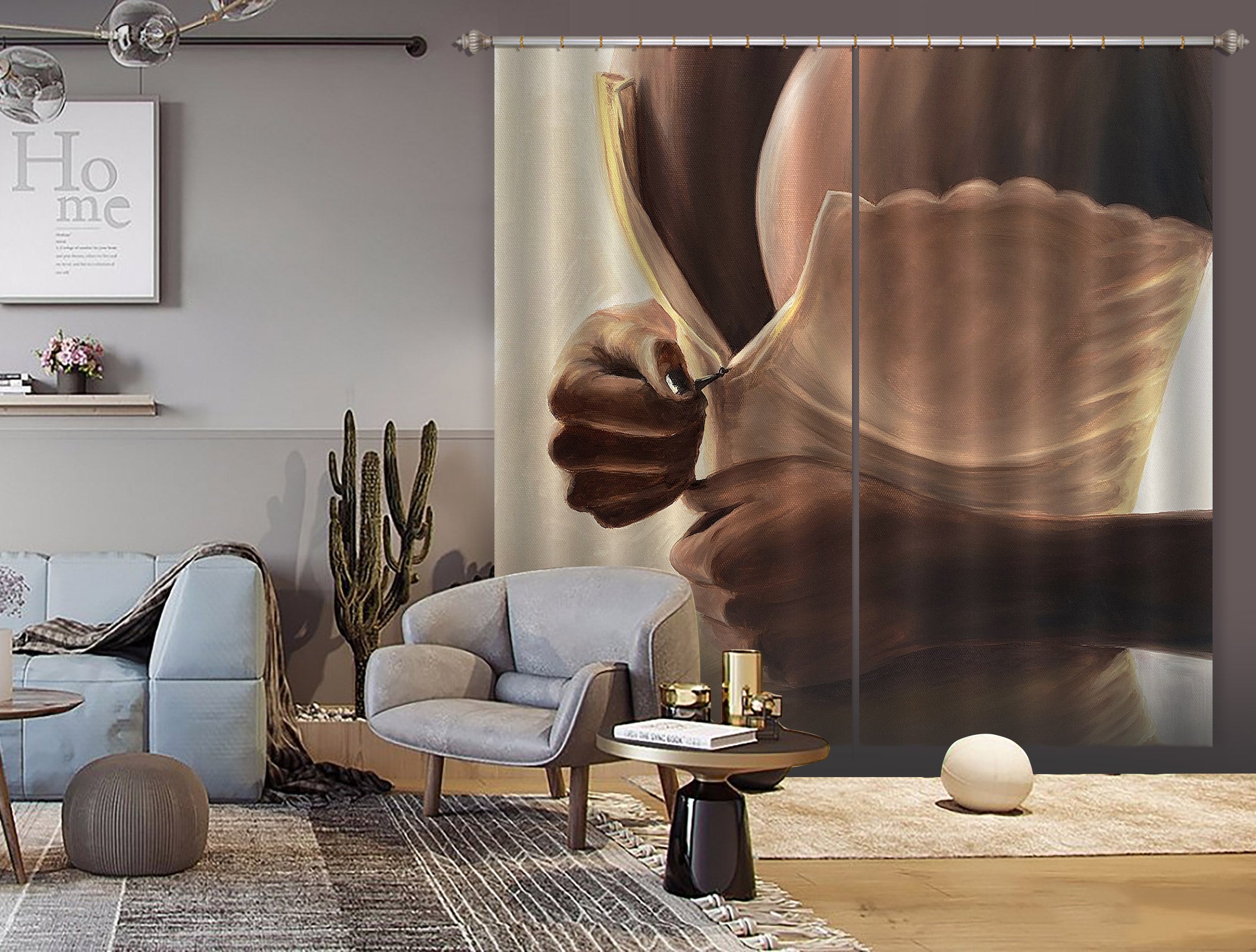 3D White Skirt 9765 Marina Zotova Curtain Curtains Drapes