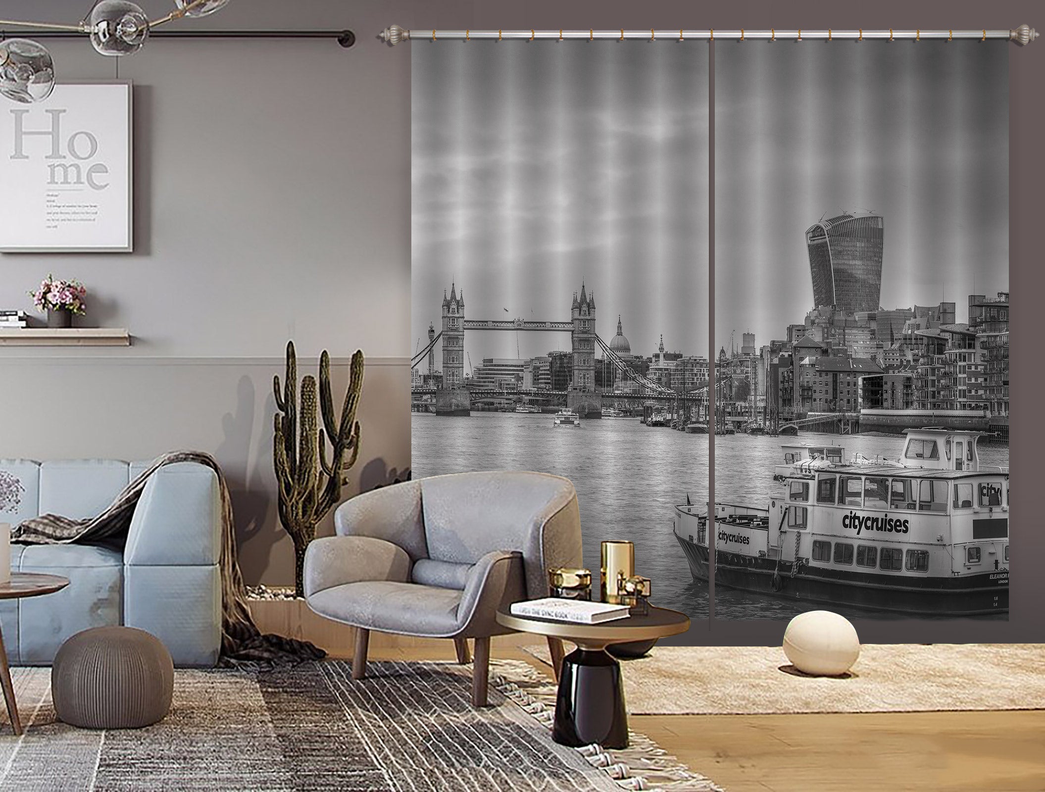 3D Ocean Bridge 6603 Assaf Frank Curtain Curtains Drapes