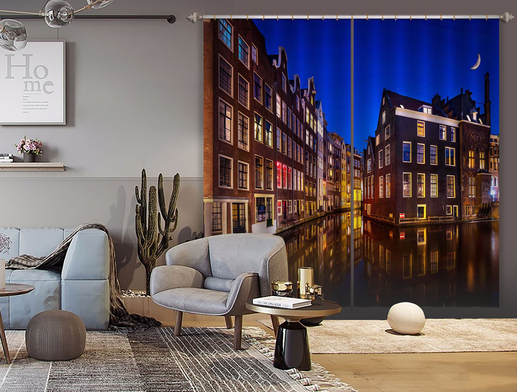 3D Night City 041 Marco Carmassi Curtain Curtains Drapes