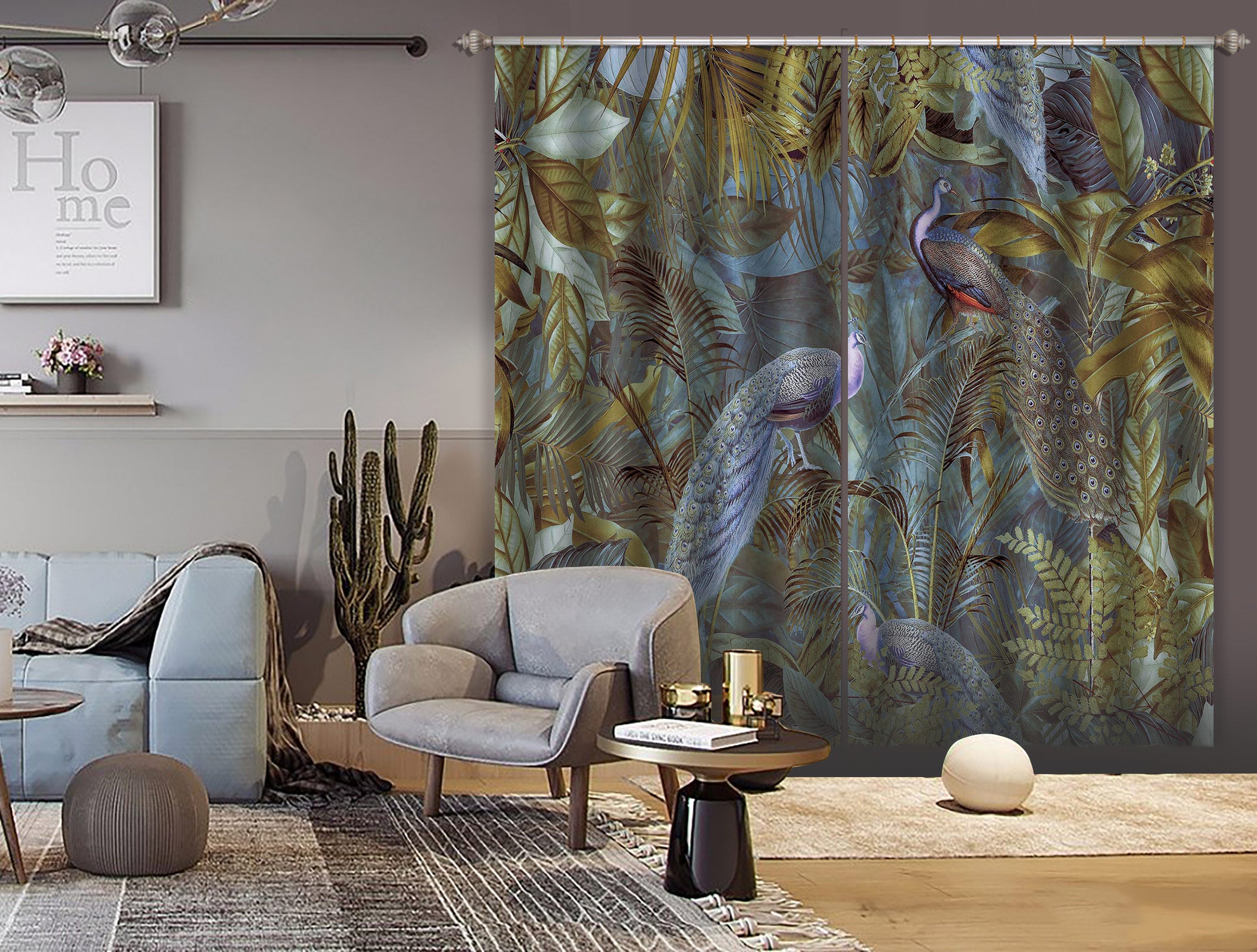 3D Peacock Woods 014 Andrea haase Curtain Curtains Drapes