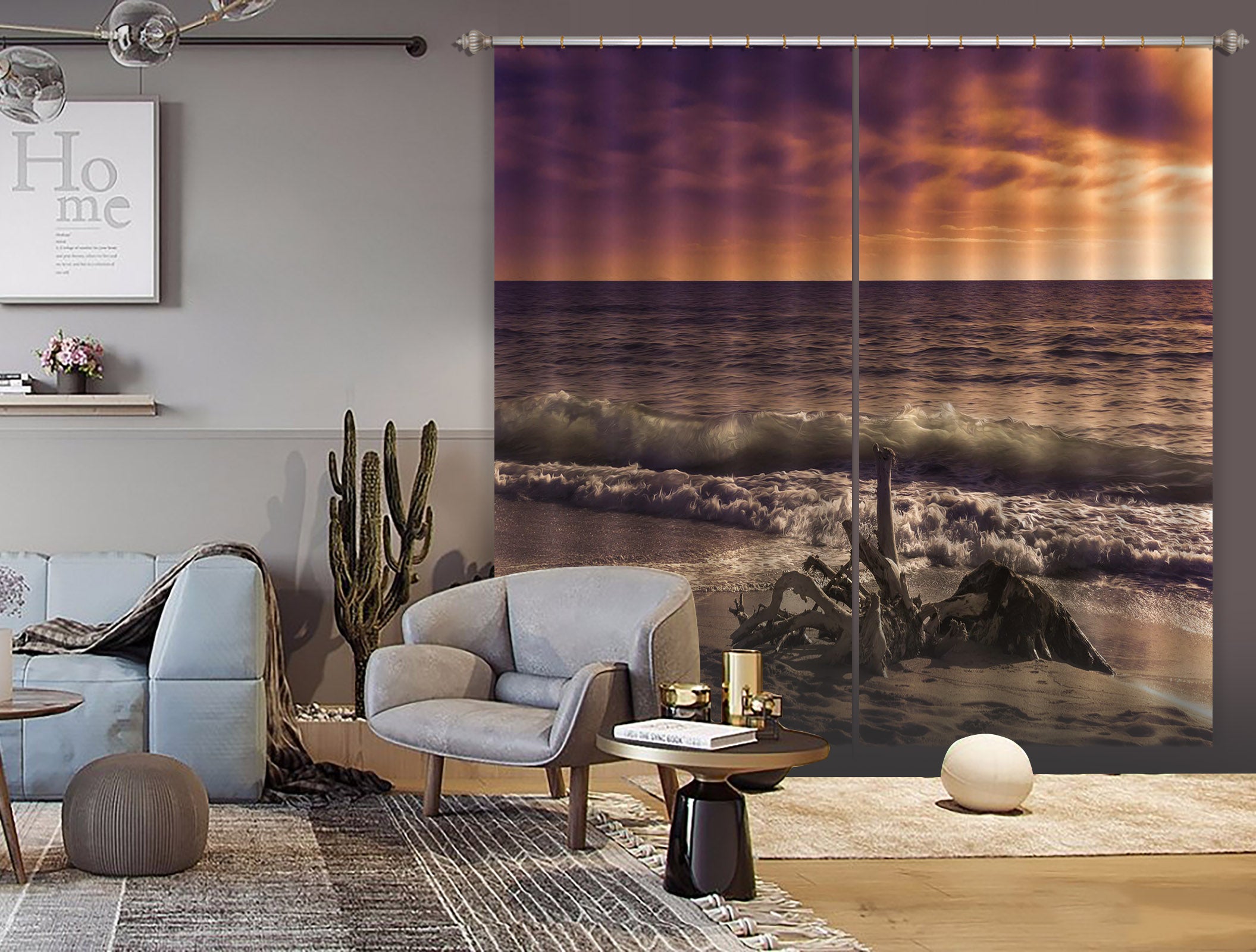 3D Beach Waves 160 Marco Carmassi Curtain Curtains Drapes