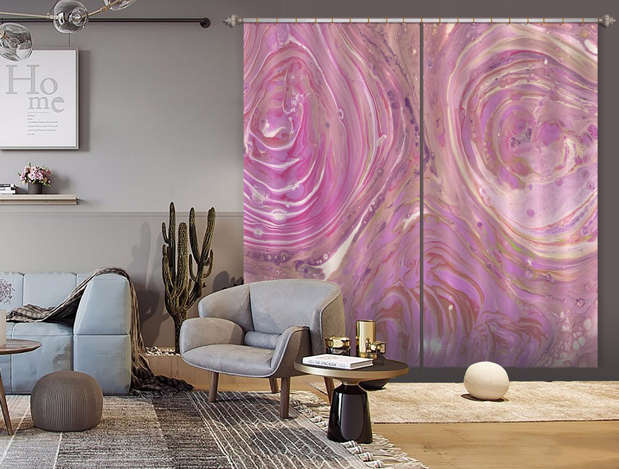 3D Pink Purple Pattern 8154 Valerie Latrice Curtain Curtains Drapes