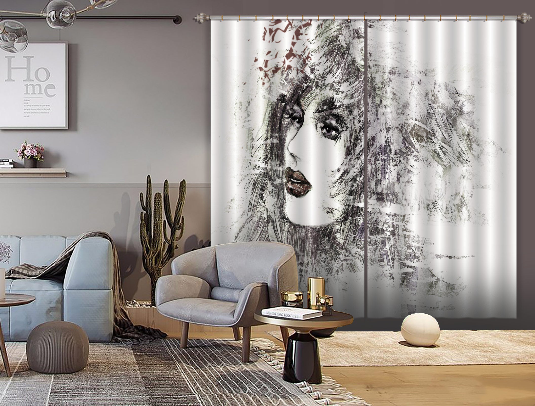 3D Sketch Model 009 Curtains Drapes