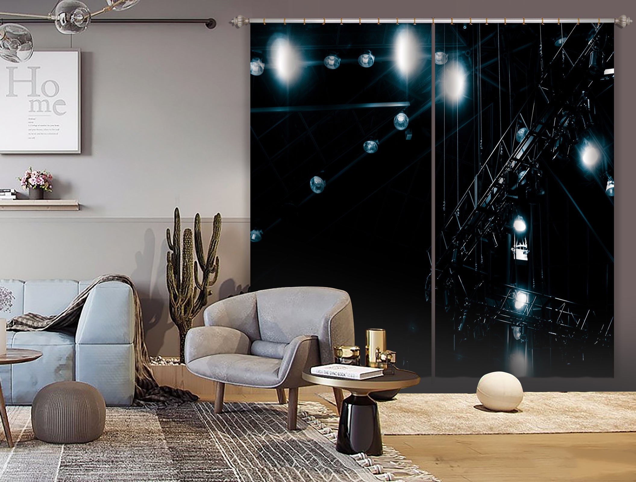 3D Bright Light 051 Noirblanc777 Curtain Curtains Drapes