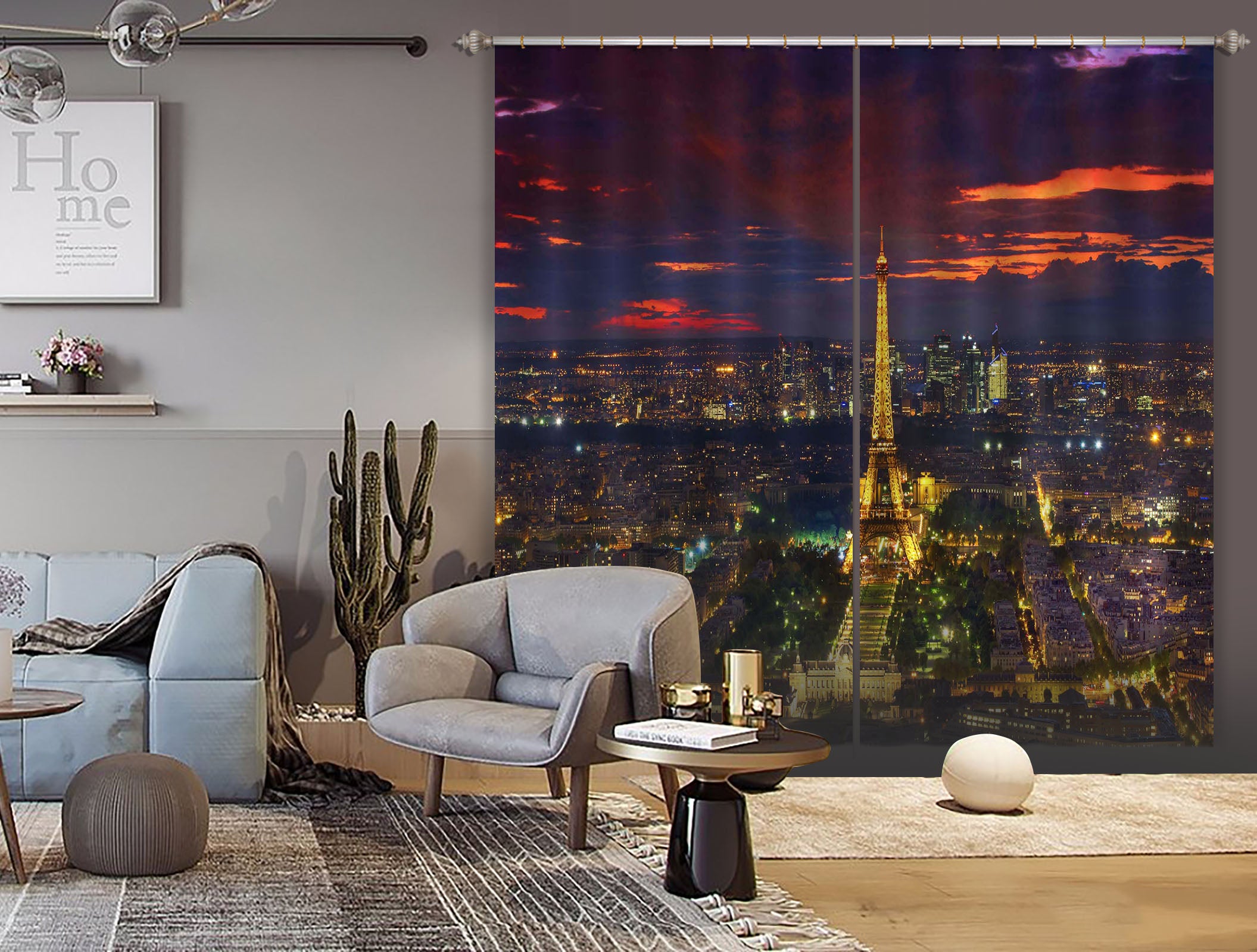 3D City Lights 071 Marco Carmassi Curtain Curtains Drapes