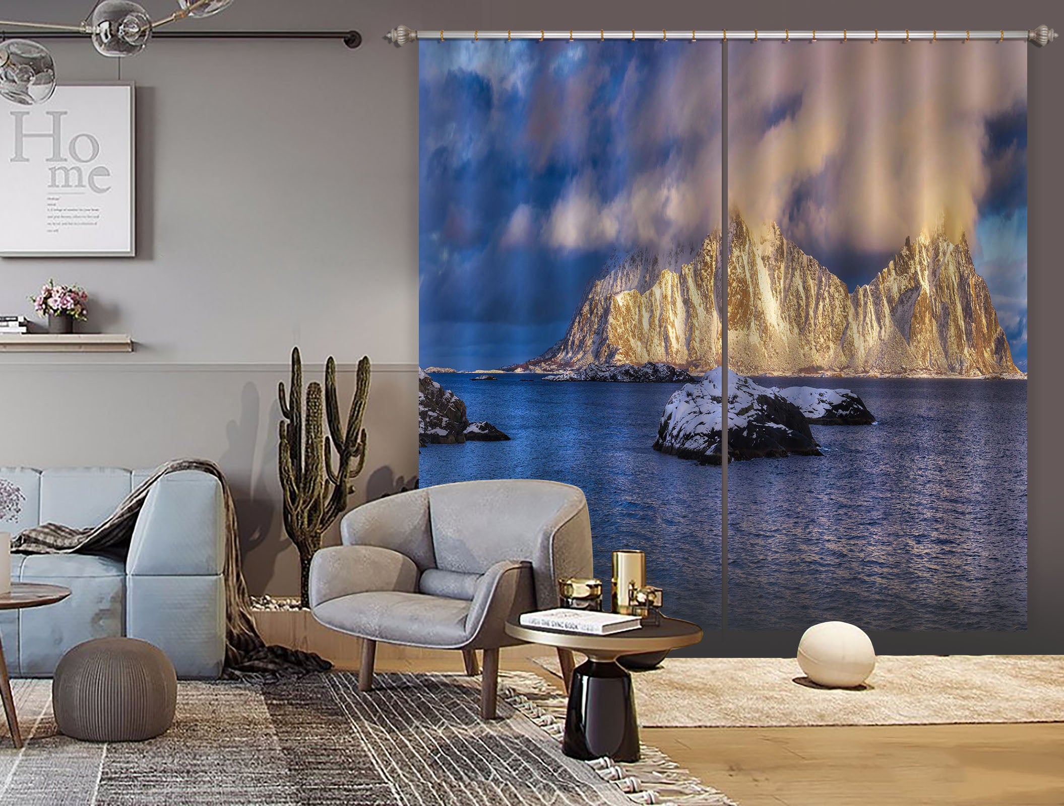 3D Snow Sea 123 Marco Carmassi Curtain Curtains Drapes