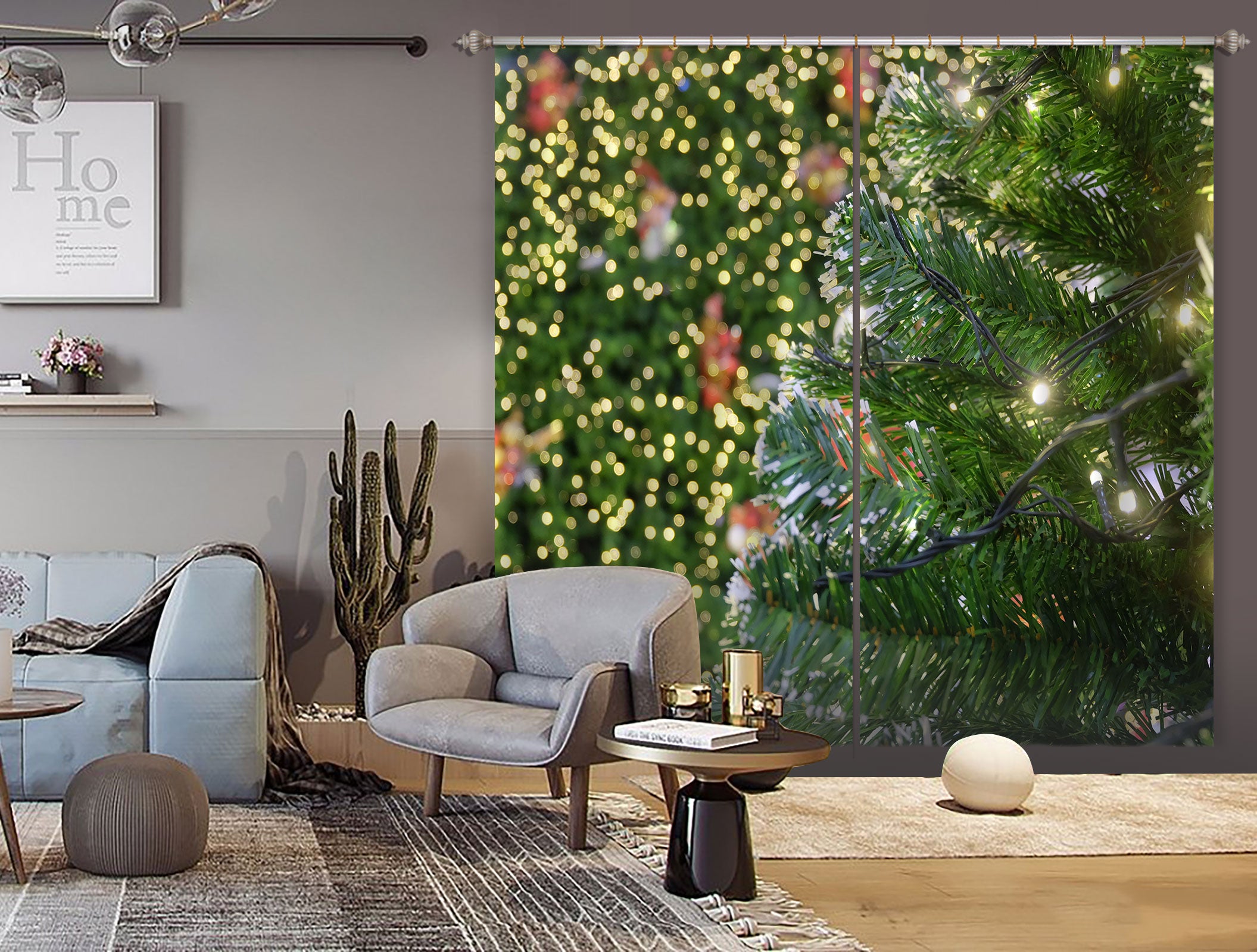 3D Tree 53108 Christmas Curtains Drapes Xmas