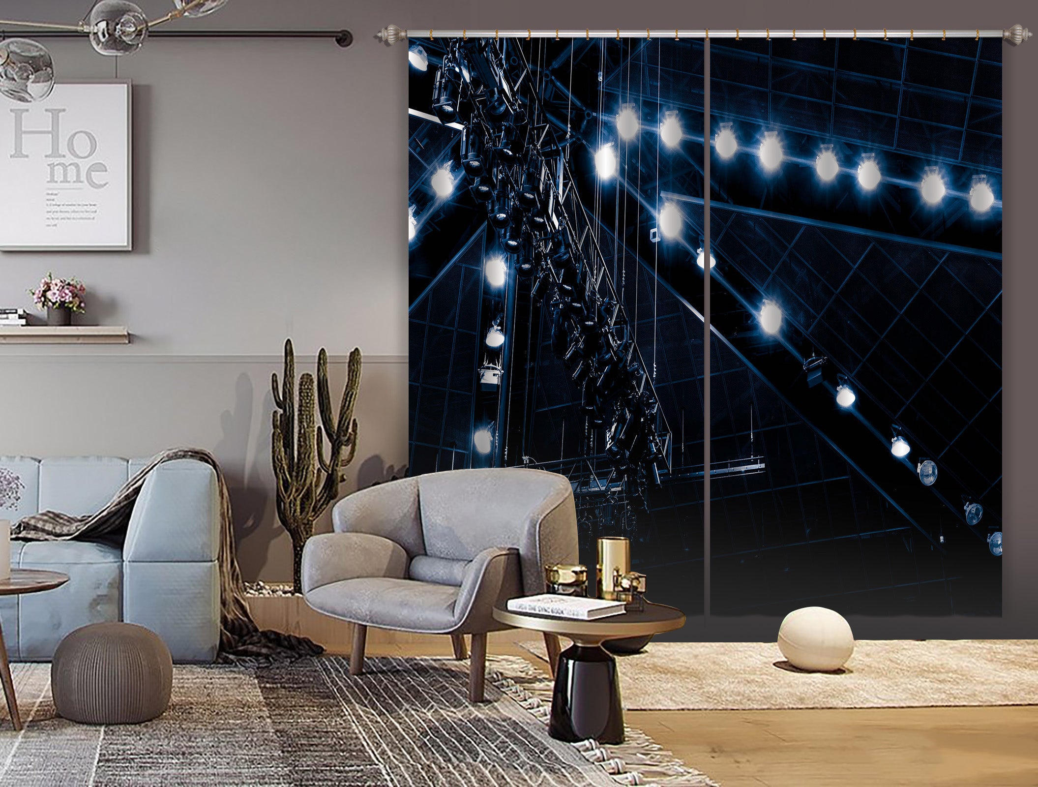 3D Sky Lights 043 Noirblanc777 Curtain Curtains Drapes