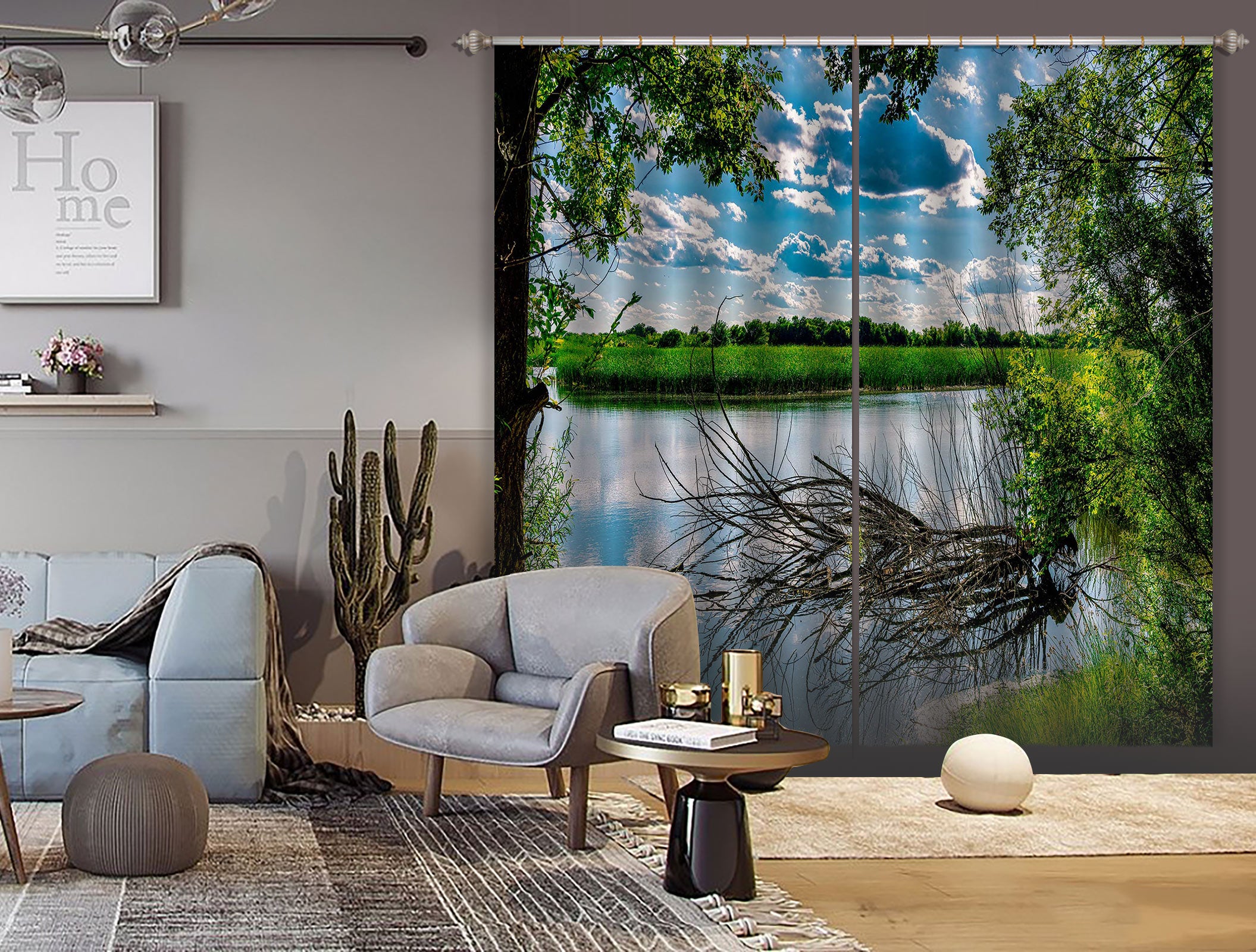 3D Lake Branches 5334 Beth Sheridan Curtain Curtains Drapes