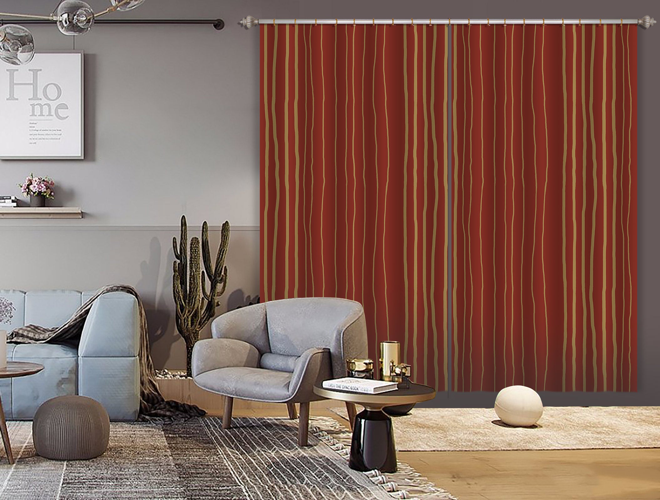 3D Striped Pattern 98119 Kasumi Loffler Curtain Curtains Drapes