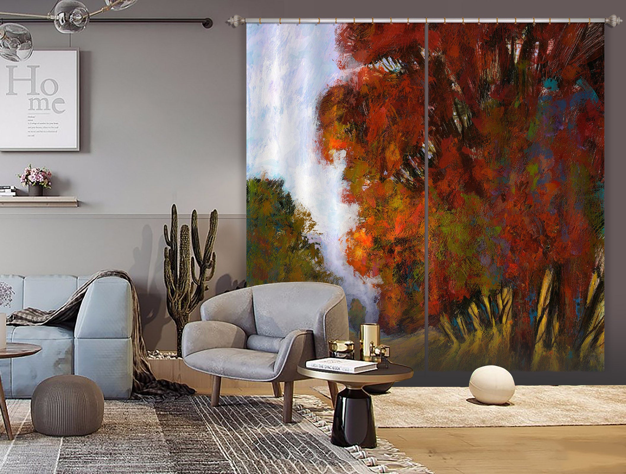 3D Red Maple Forest 212 Michael Tienhaara Curtain Curtains Drapes