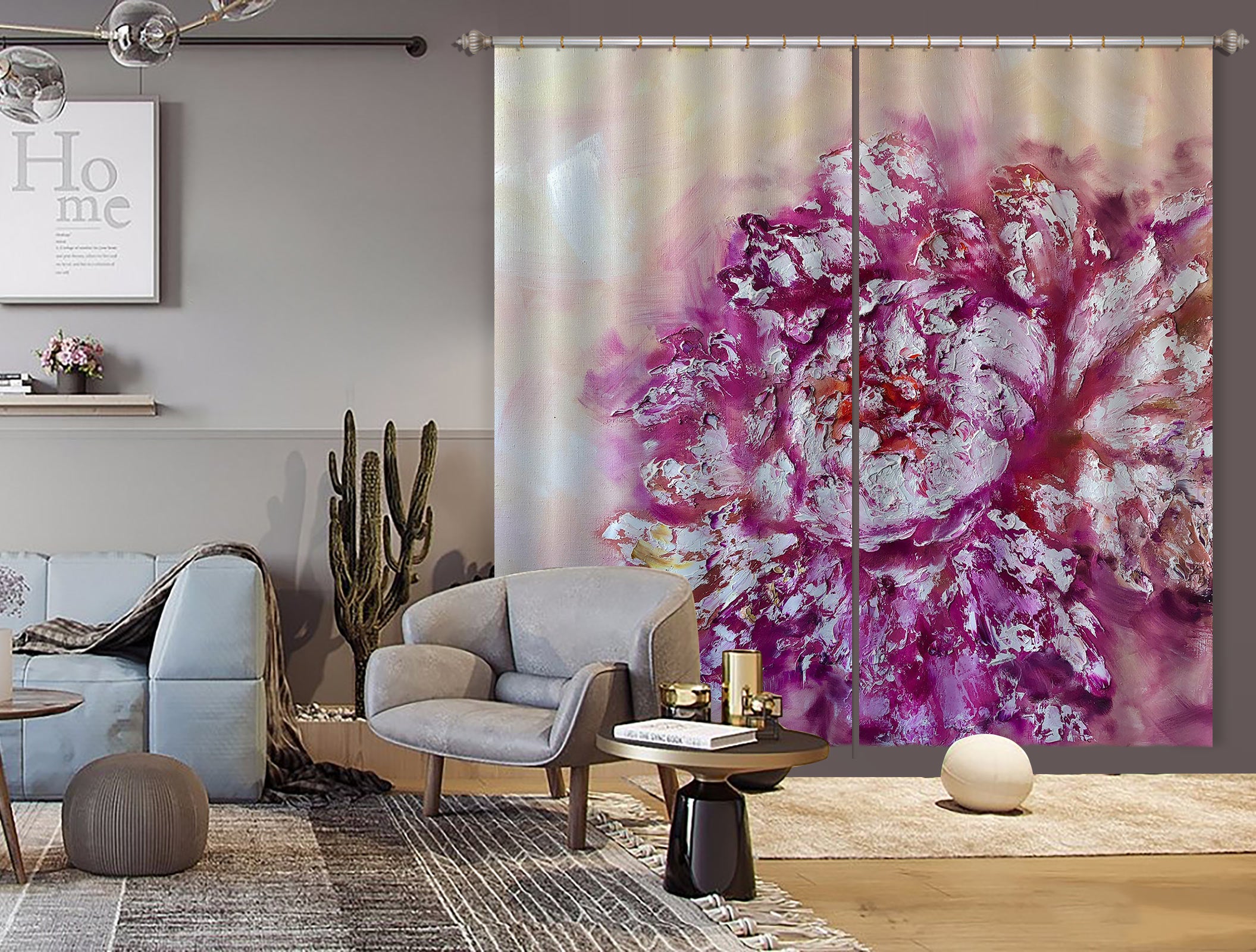 3D Purple Flower 328 Skromova Marina Curtain Curtains Drapes