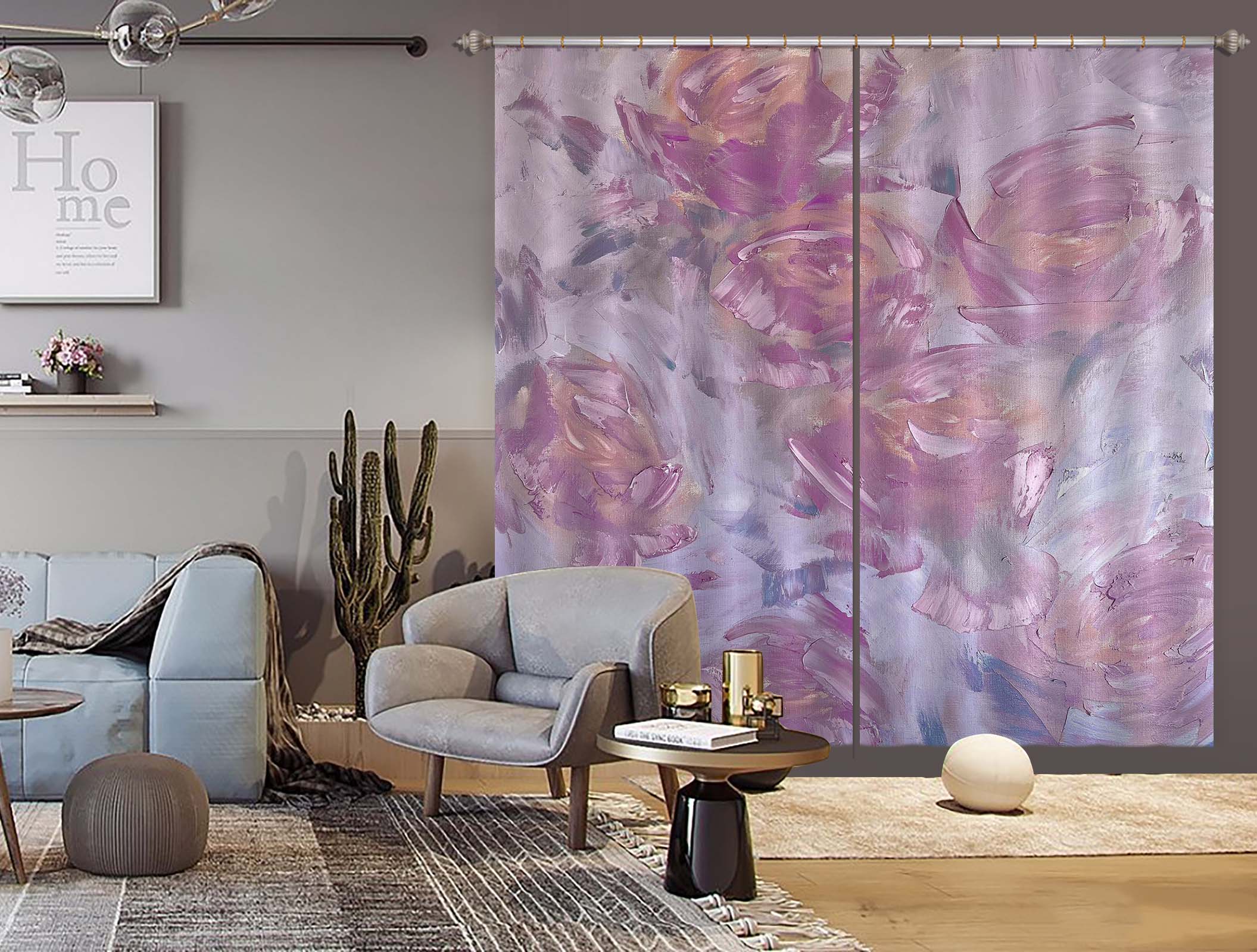 3D Painted Pink Roses 3018 Skromova Marina Curtain Curtains Drapes