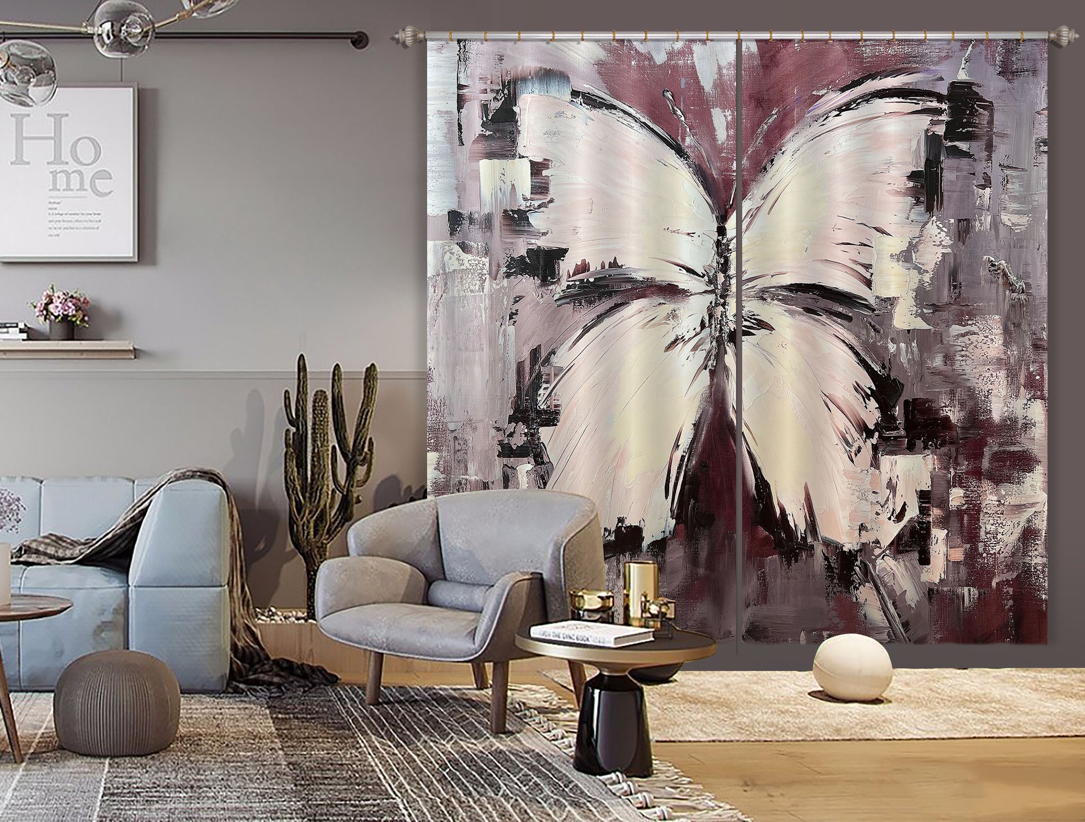 3D Painted Butterfly 3002 Skromova Marina Curtain Curtains Drapes