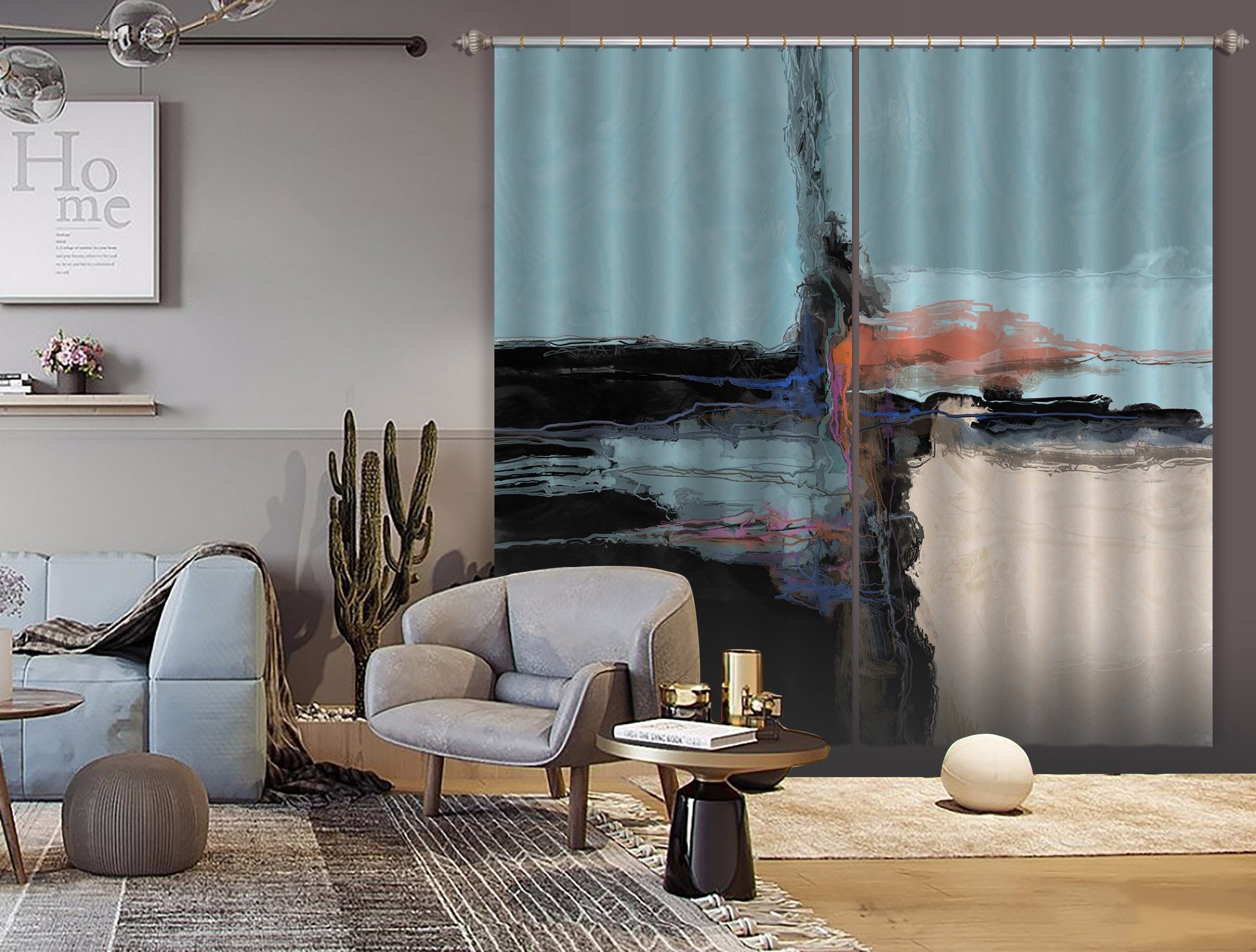 3D Black Smoke 068 Michael Tienhaara Curtain Curtains Drapes Wallpaper AJ Wallpaper