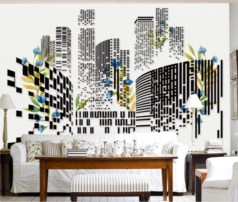 3D Splicing Building WC1397 Wall Murals