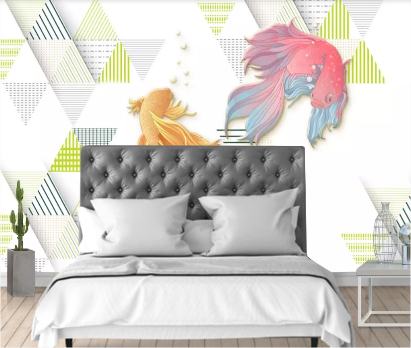 3D Goldfish Pattern WC630 Wall Murals